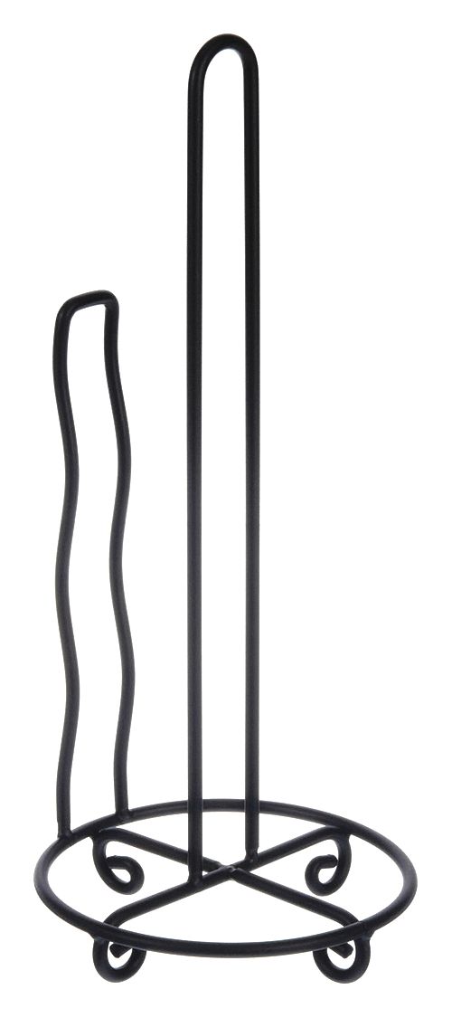 Paper Towel Dispenser: Perforated Roll, 6 in Paper Towel Wd, 6 in, Iron, Black