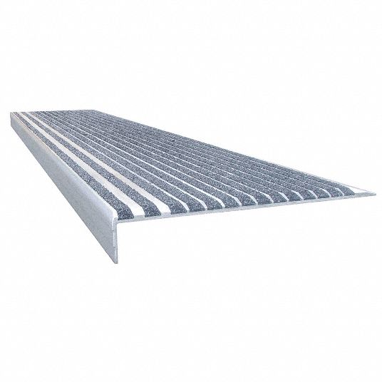 WOOSTER Stair Tread Cover MultiStrip Grit, Aluminum, Adhesive
