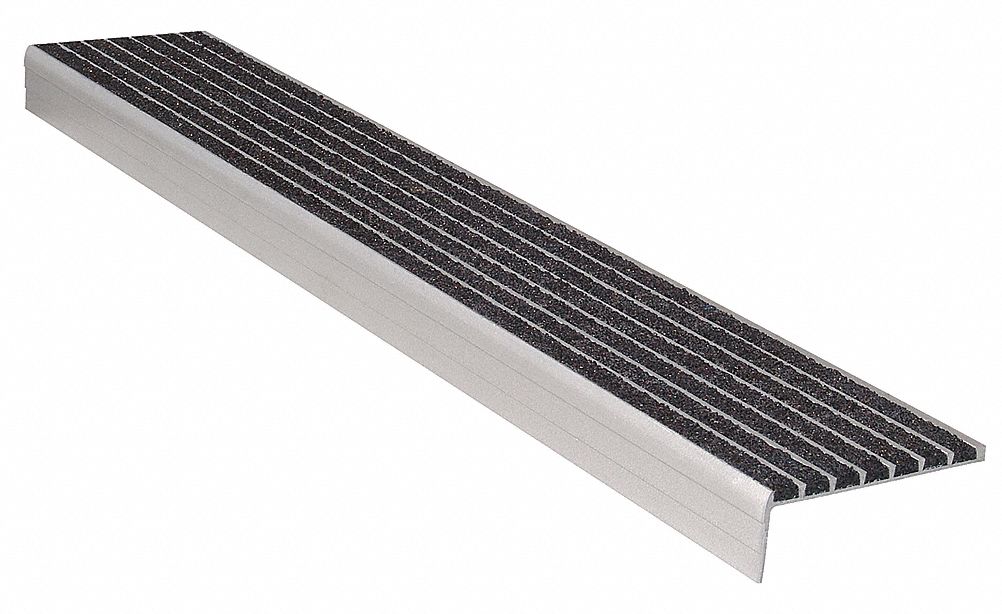 WOOSTER PRODUCTS STAIR NOSING,BLACK,48IN W,EXTRUDED ALUM Antislip