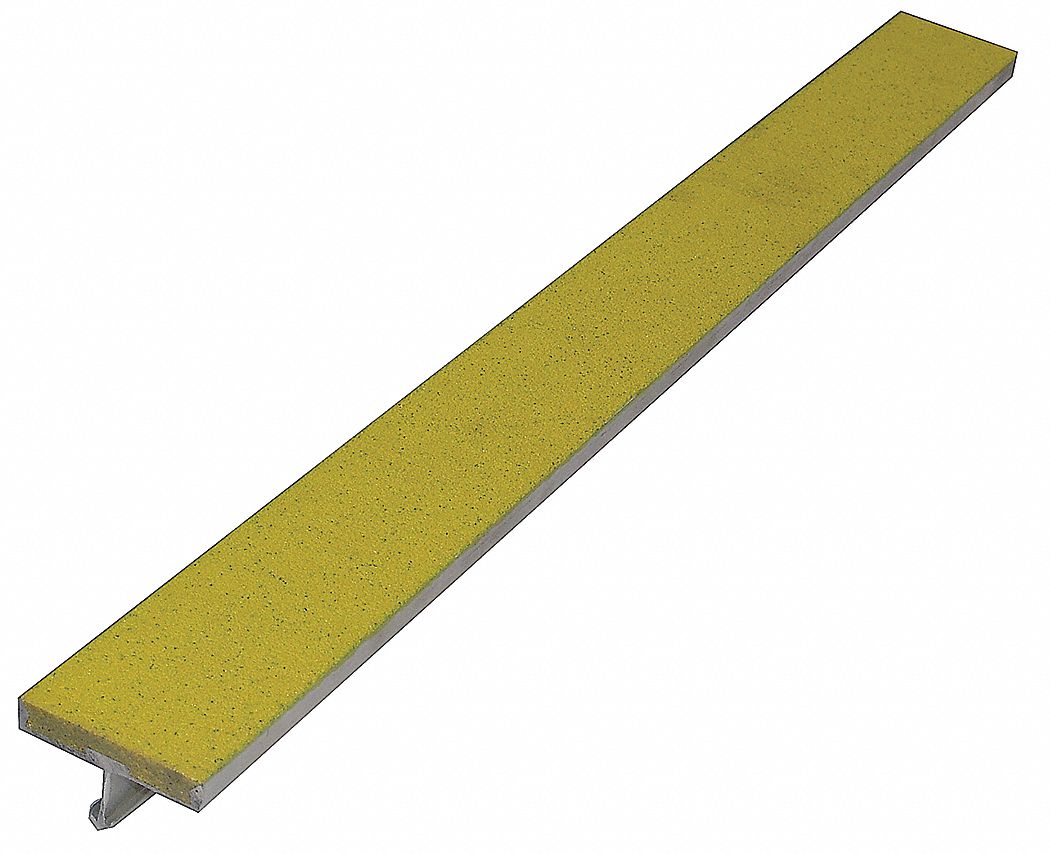 WOOSTER Yellow, Extruded Aluminum Stair Strip, Installation Method Set