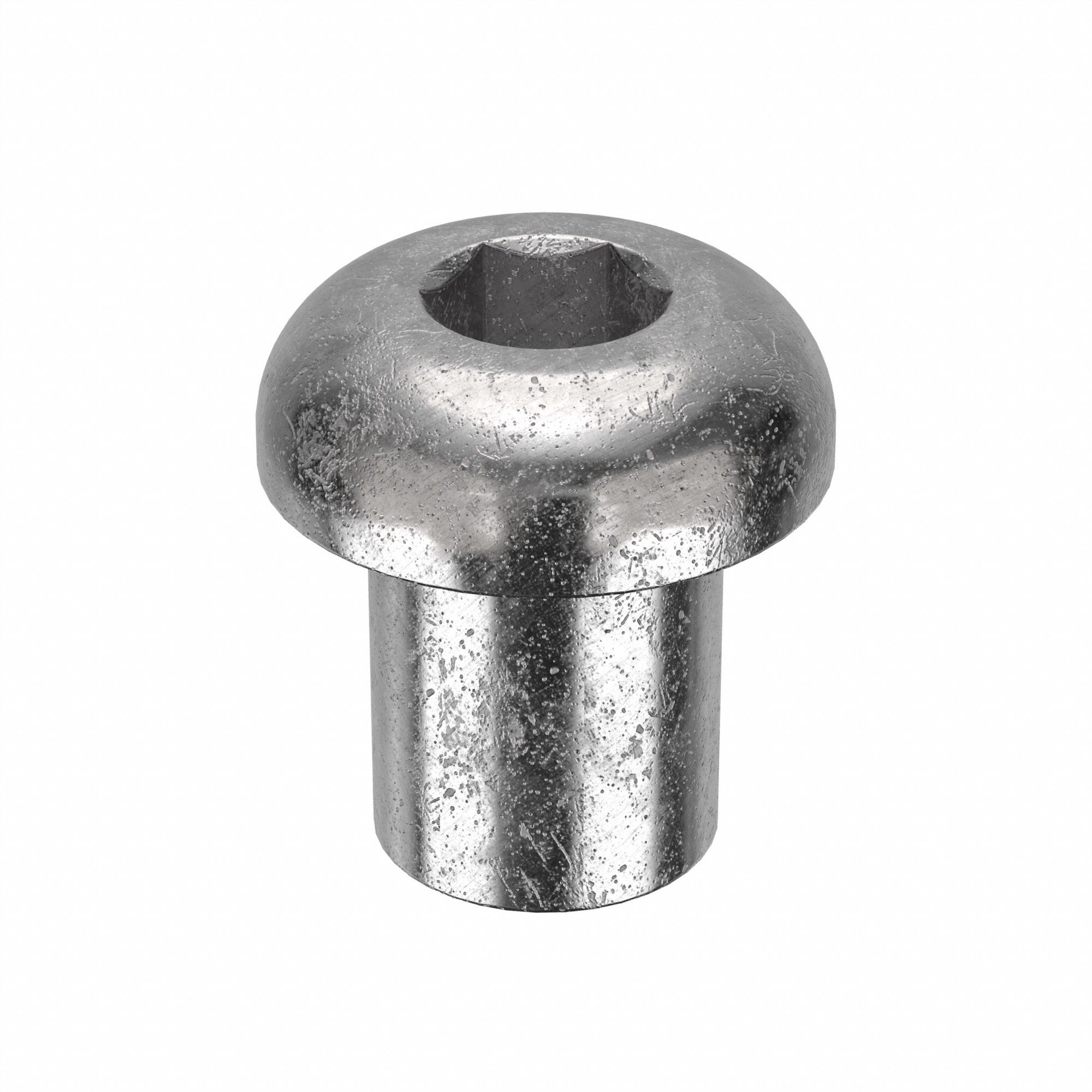 Female Binding Barrel: 1/2"-13 Thread Size, Button Brl Hd, Internal Hex, 3/4 in Brl Lg, Plain