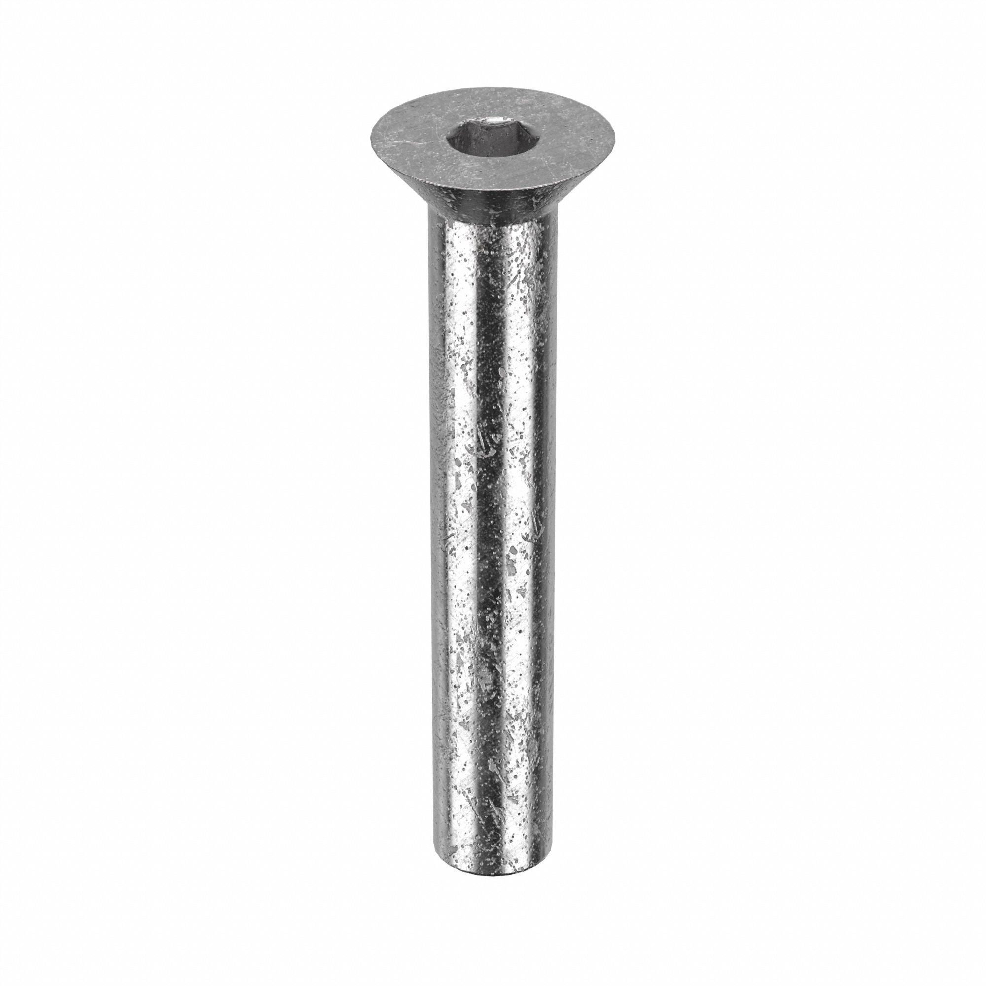 Female Binding Barrel: 3/8"-16 Thread Size, Flat Brl Hd, Internal Hex, 3 in Brl Lg, 1/2 in Brl Dia