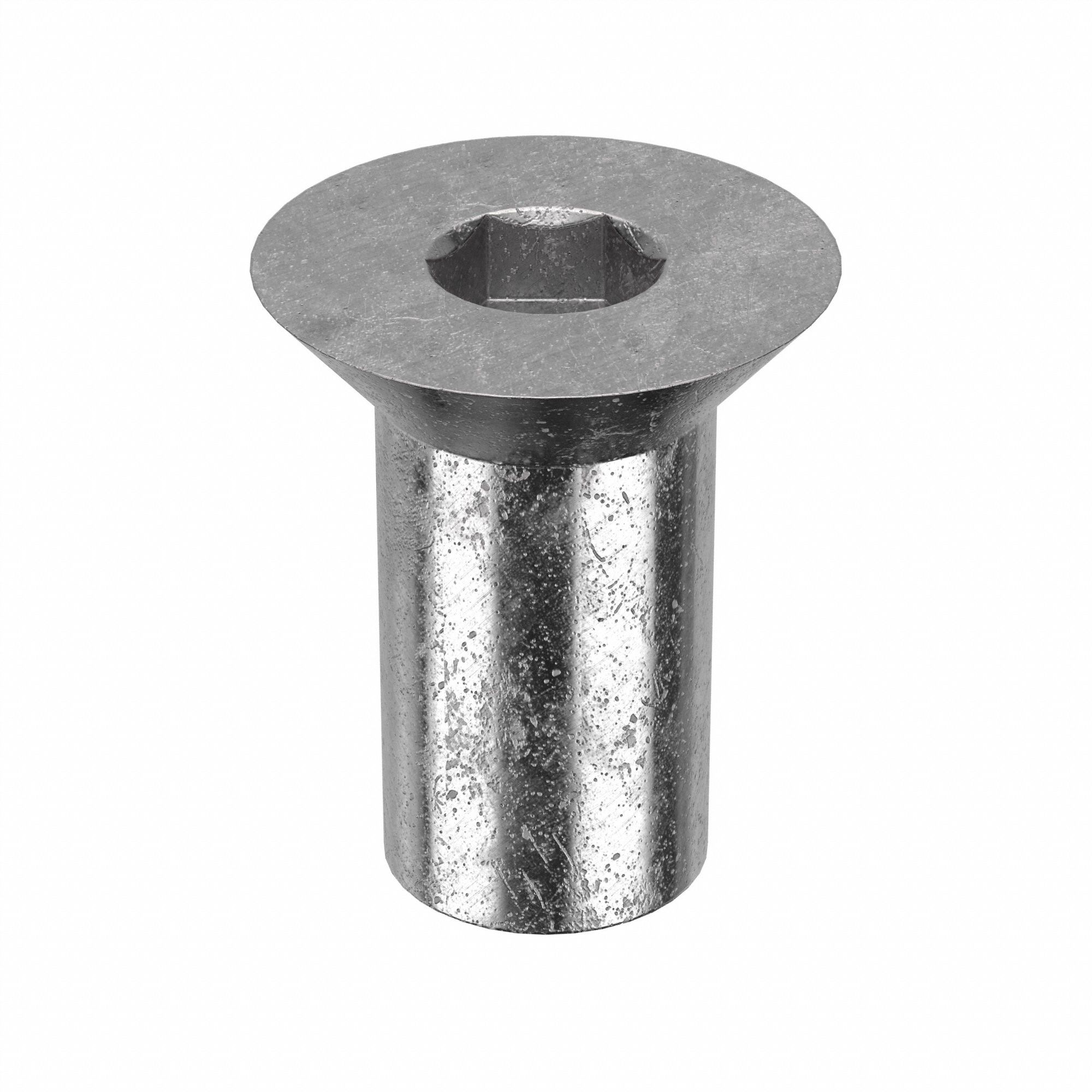 ARCHITECTURAL SEX BOLT, ½"-13 THREAD, 1 IN BARREL L, ⅝ IN BARREL DIA, 18-8 STAINLESS STEEL