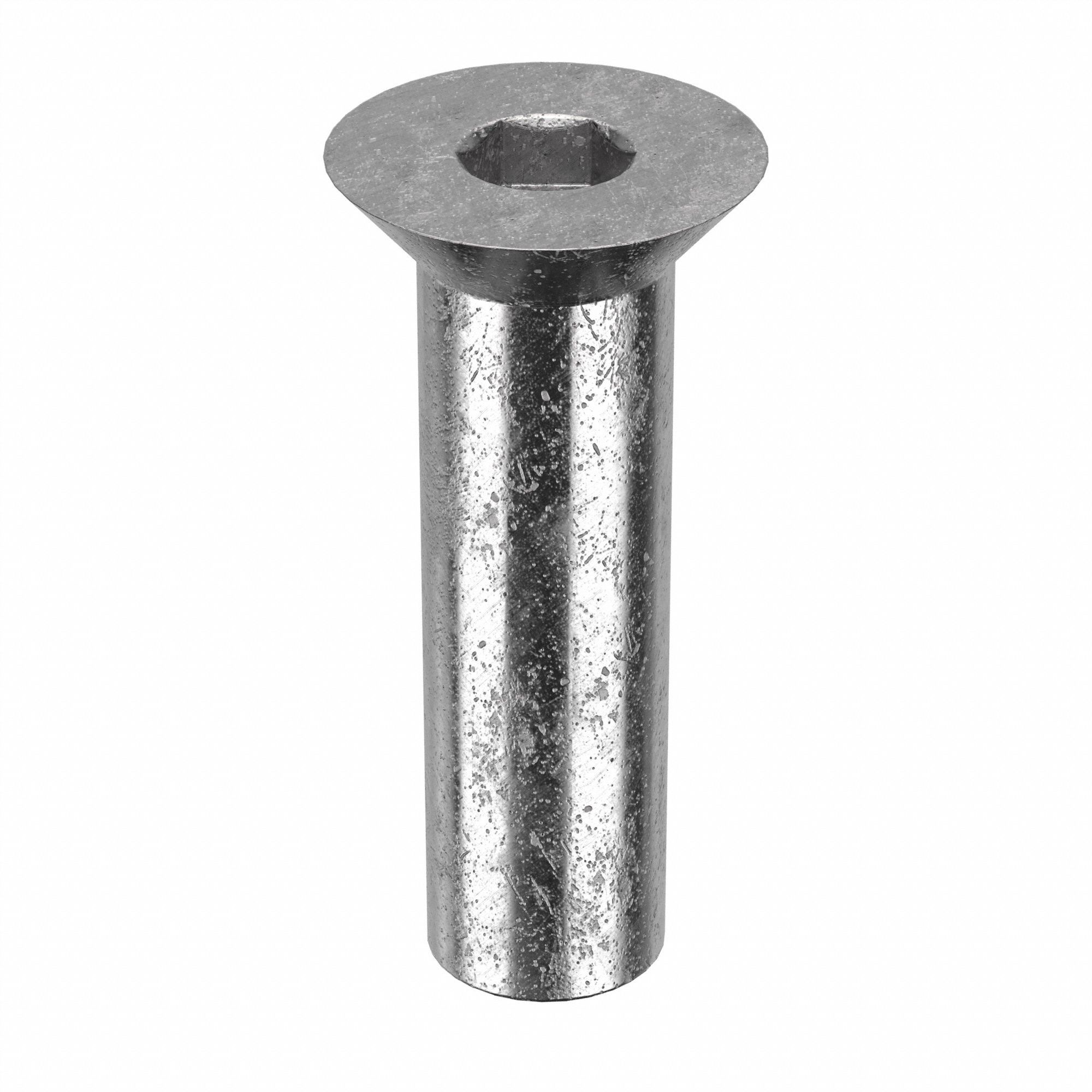 Female Binding Barrel: 1/2"-13 Thread Size, Flat Brl Hd, Internal Hex, 2 in Brl Lg, 5/8 in Brl Dia