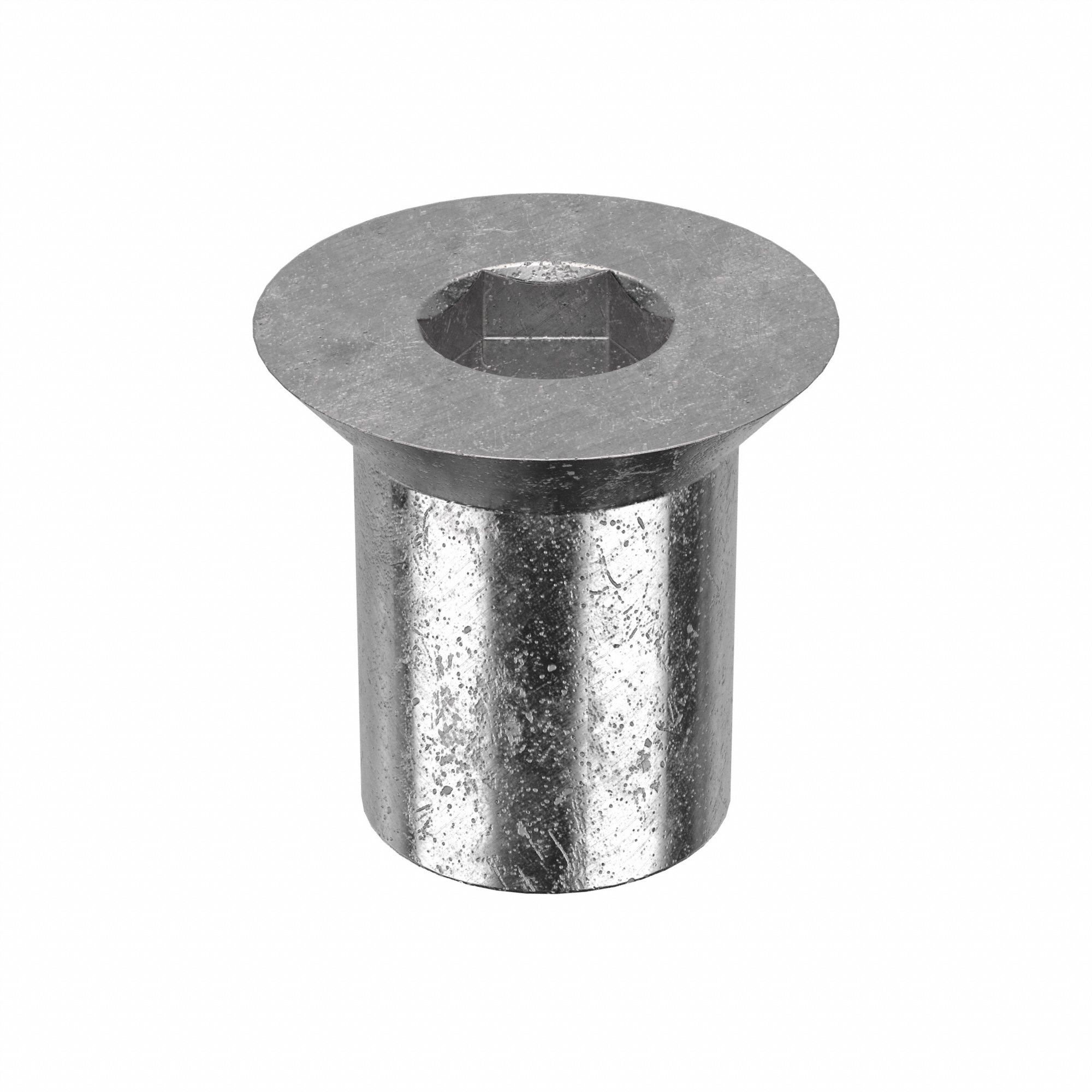 Female Binding Barrel: 5/8"-11 Thread Size, Flat Brl Hd, Internal Hex, 1 in Brl Lg, 7/8 in Brl Dia