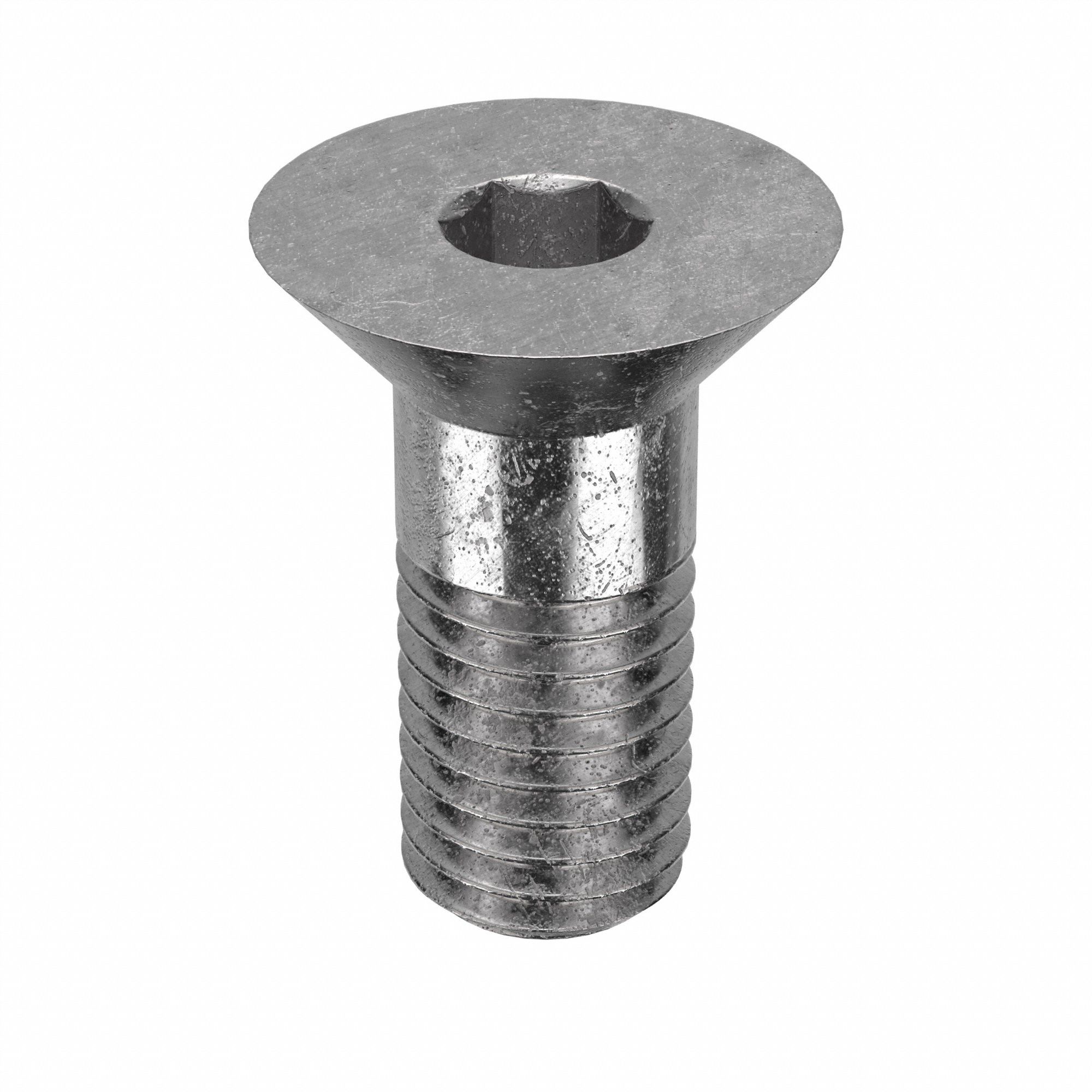 Binding Post Screw: 5/8"-11 Thread Size, Flat Head, Socket Drv, Stainless Steel, Plain, Socket