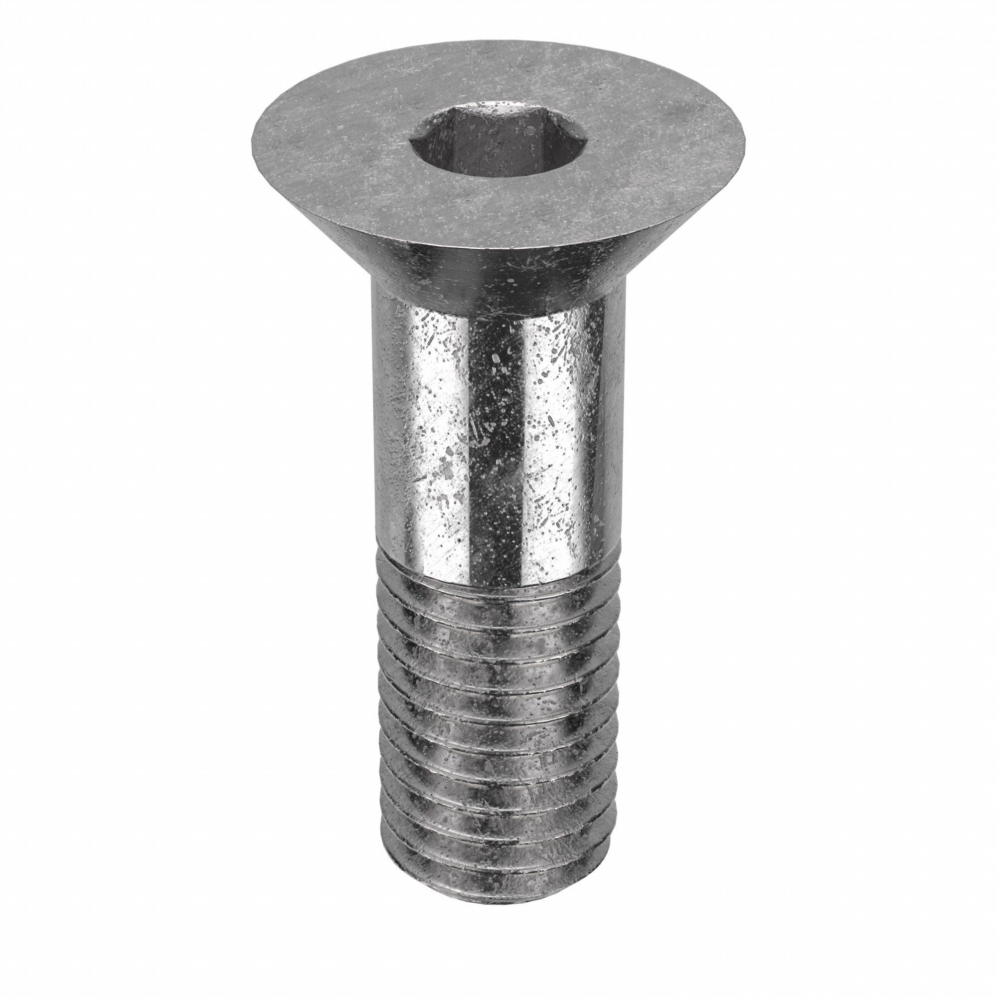 Binding Post Screw: 5/8"-11 Thread Size, Flat Head, Socket Drv, Stainless Steel, Plain, Socket