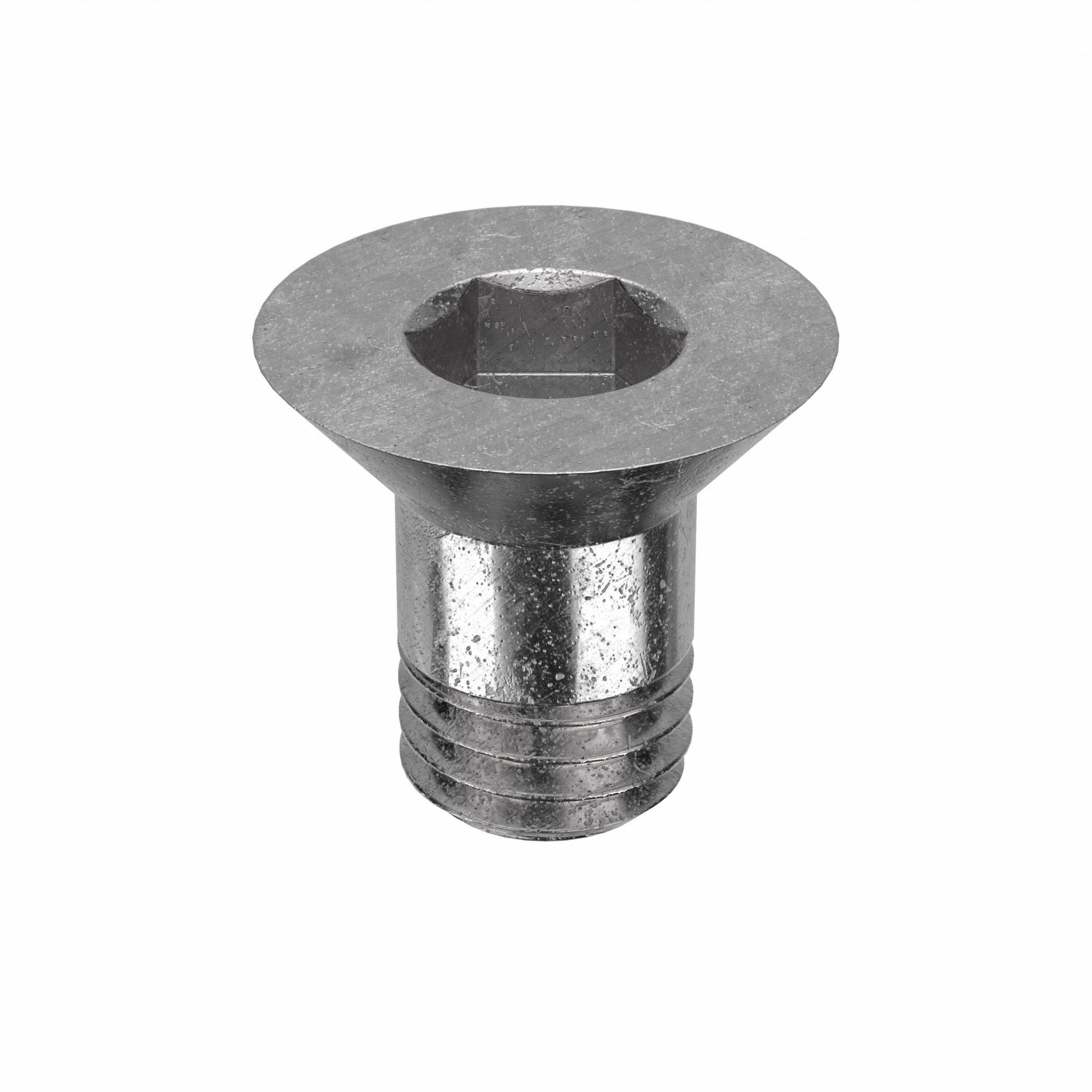 Binding Post Screw: 5/8"-11 Thread Size, Flat Head, Socket Drv, Stainless Steel, Plain, Socket