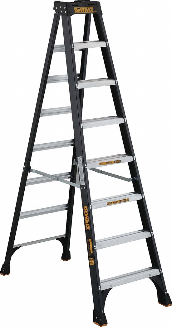 DEWALT 8 ft Ladder Ht 7 Steps Stepladder 20X980 DXL3010 08