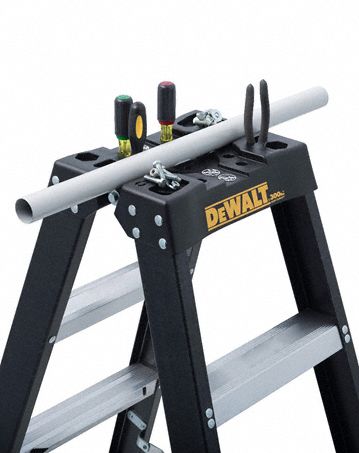 DEWALT Twin Stepladder: 4 ft Ladder Ht, 3 Steps, 300 lb Load Capacity ...