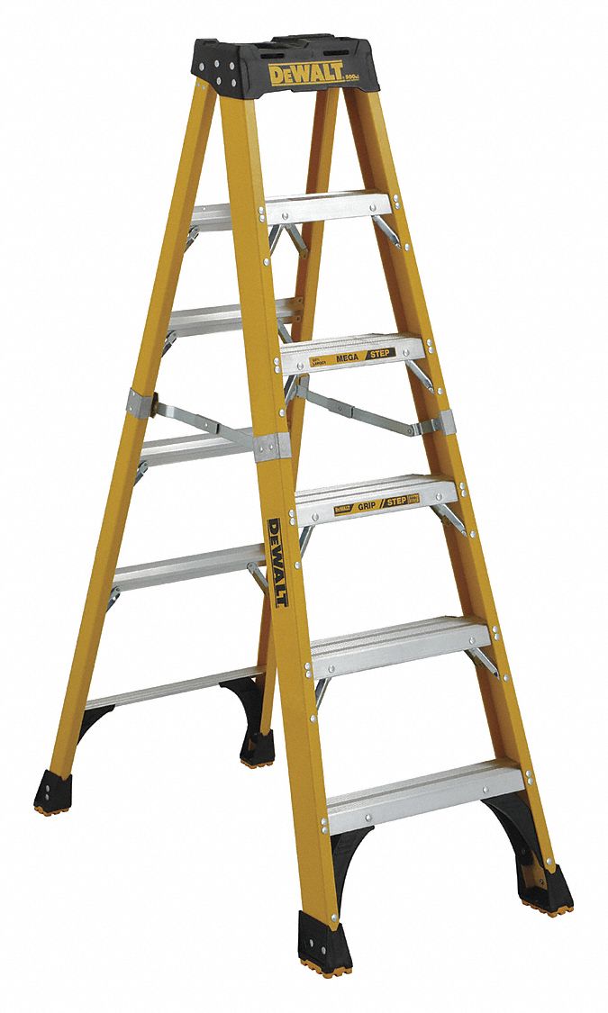 DEWALT, 6 ft Ladder Ht, 5 Steps, Stepladder 20X990DXL381006 Grainger