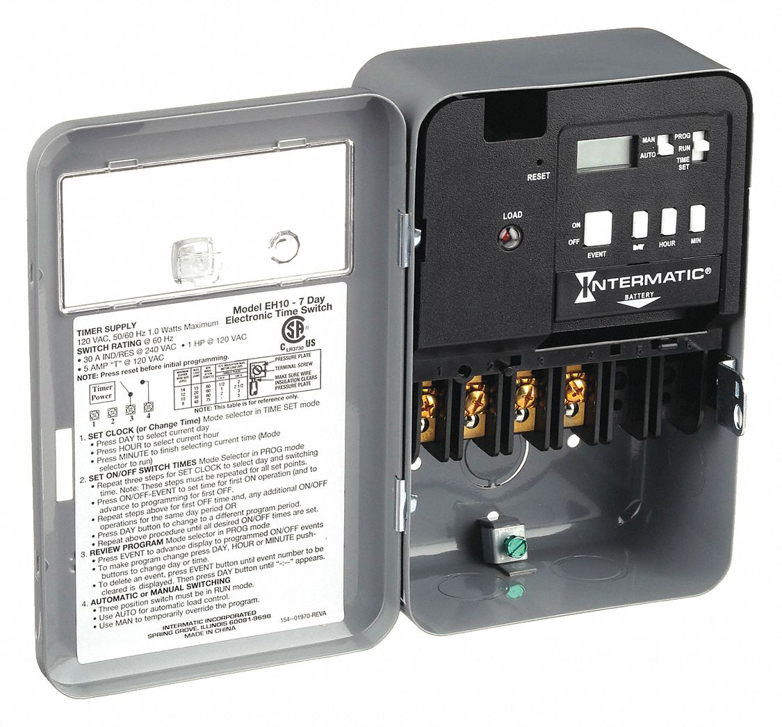 INTERMATIC, 1 Channels, 120V AC, Electronic Water Heater Timer 20XE67