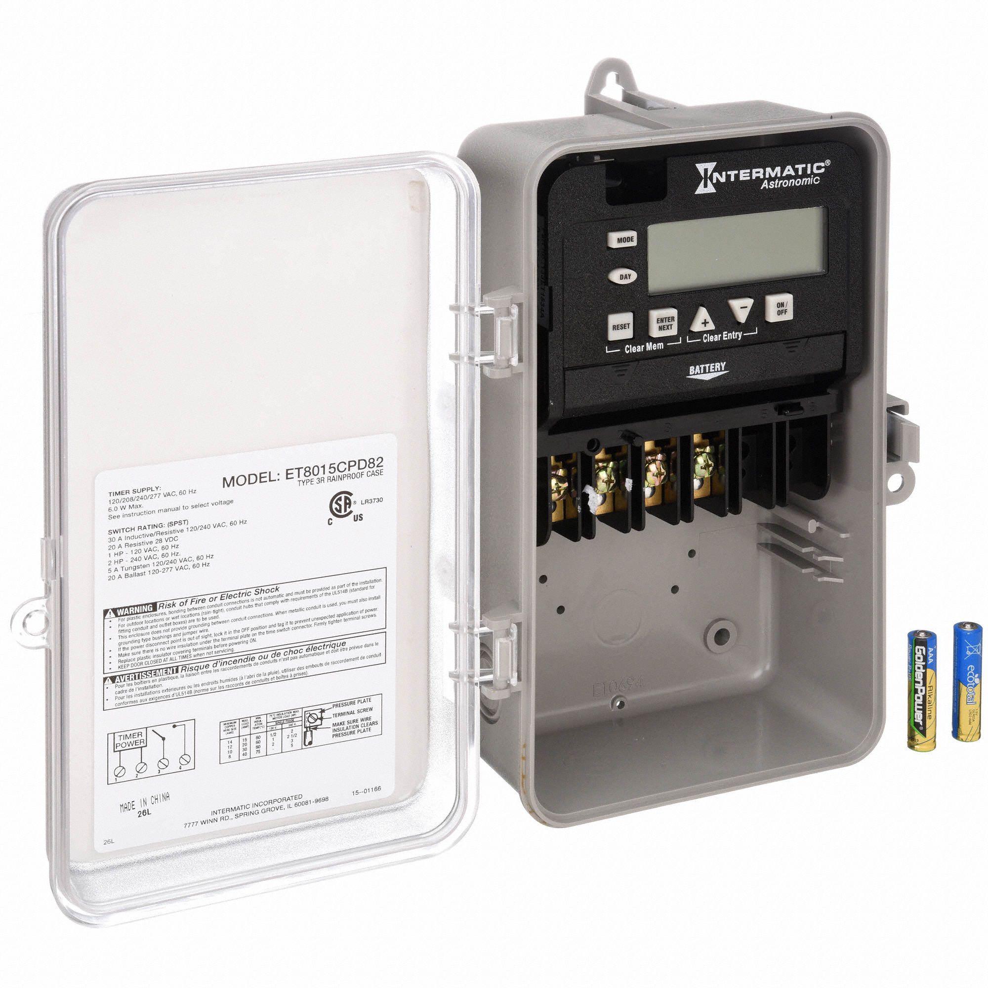 INTERMATIC Electronic Timer, Astro 7 Days, Number of Channels 1, SPST