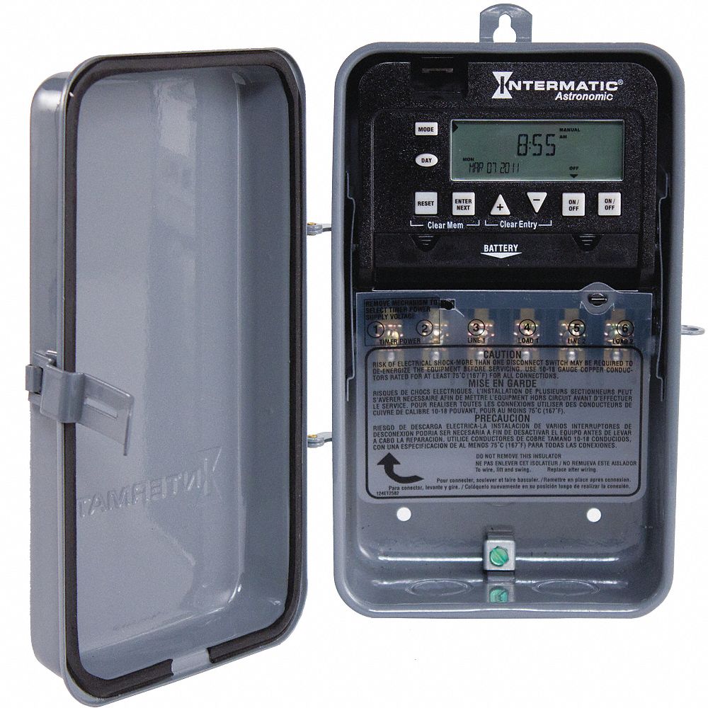 INTERMATIC Timer, 7-Day, SPST, 120 to 277VAC, 30A - 20XE79|ET8215CR