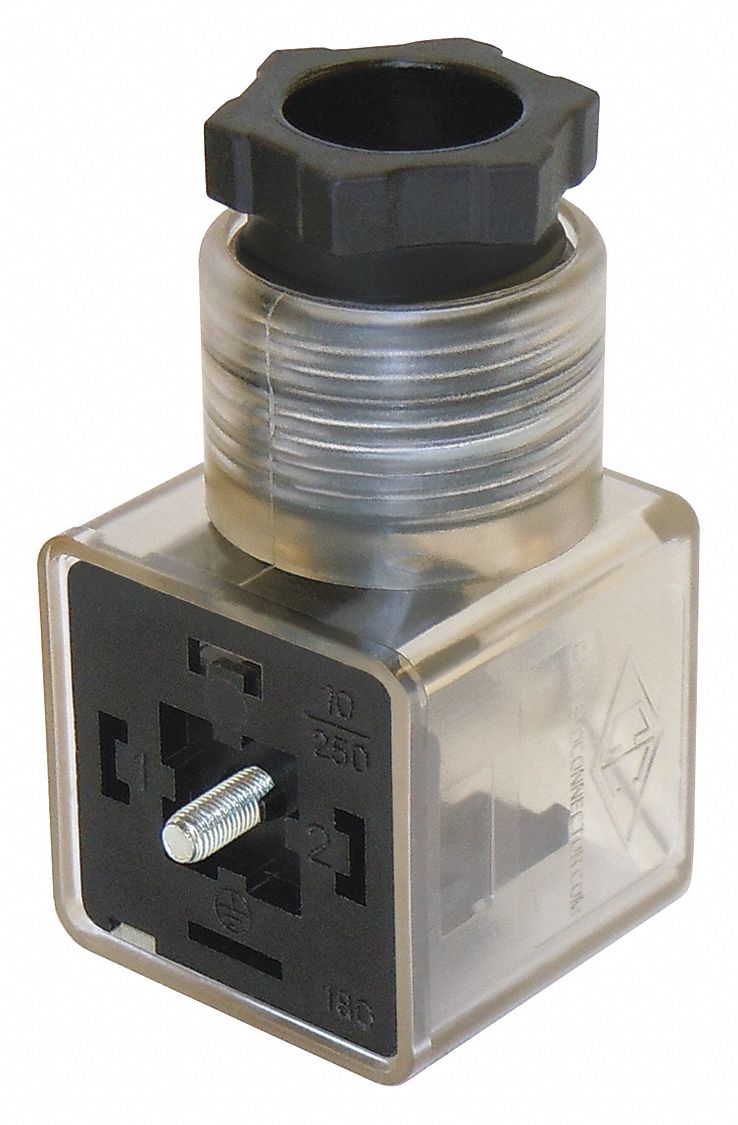 SOLENOID VALVE CONNECTOR: 2+ GROUND DOWN