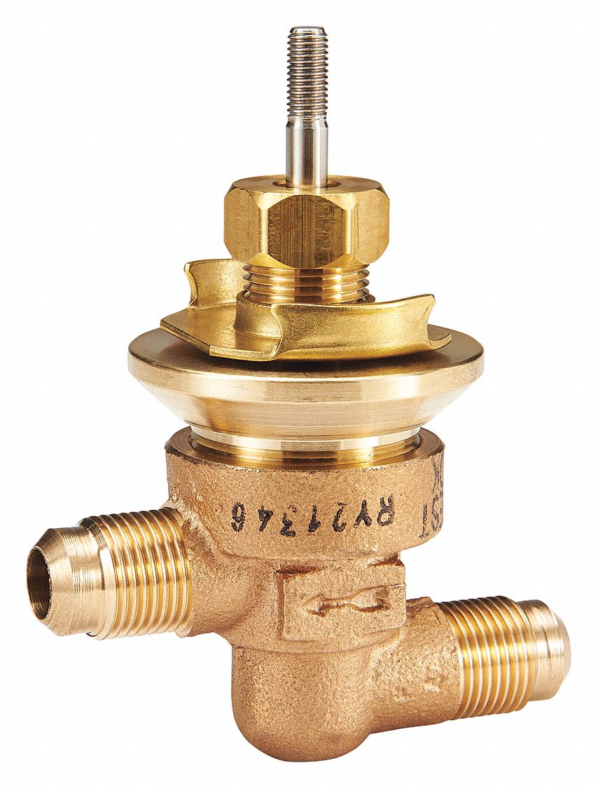 Brass Trim Union Sweat End Connection Johnson Controls VG7491ET Series VG7000 Bronze Globe Valve 3/4 in. Copper Tubing Two-Way Push-Down-to-Open 1.8 Cv 1/2 Valve Size 
