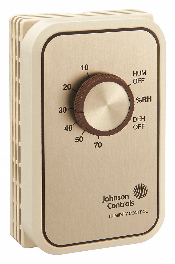 JOHNSON CONTROLS, 120/240 V AC, SPDT, Humidistat Intermediate,Rm H