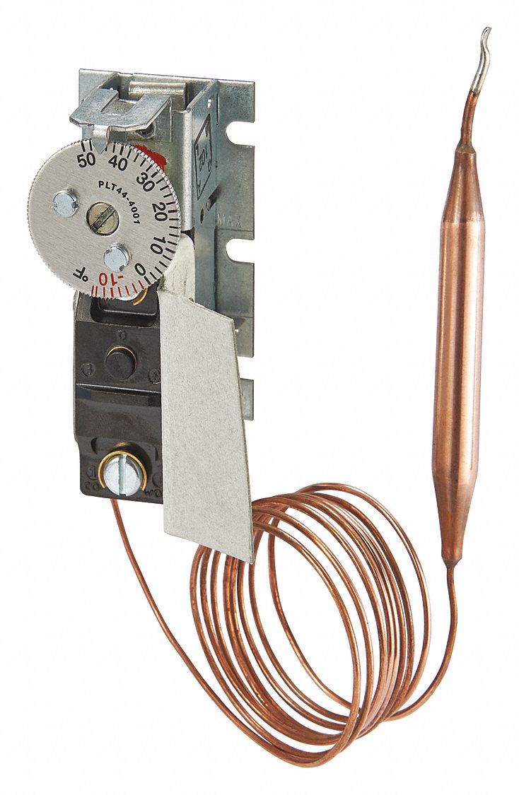 JOHNSON CONTROLS, -15° to 50°F, Steel, Line Volt Mechanical Tstat ...