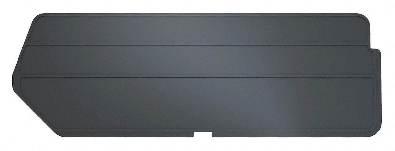 BinDivider, 10.375inL, Plastic, Black, PK6