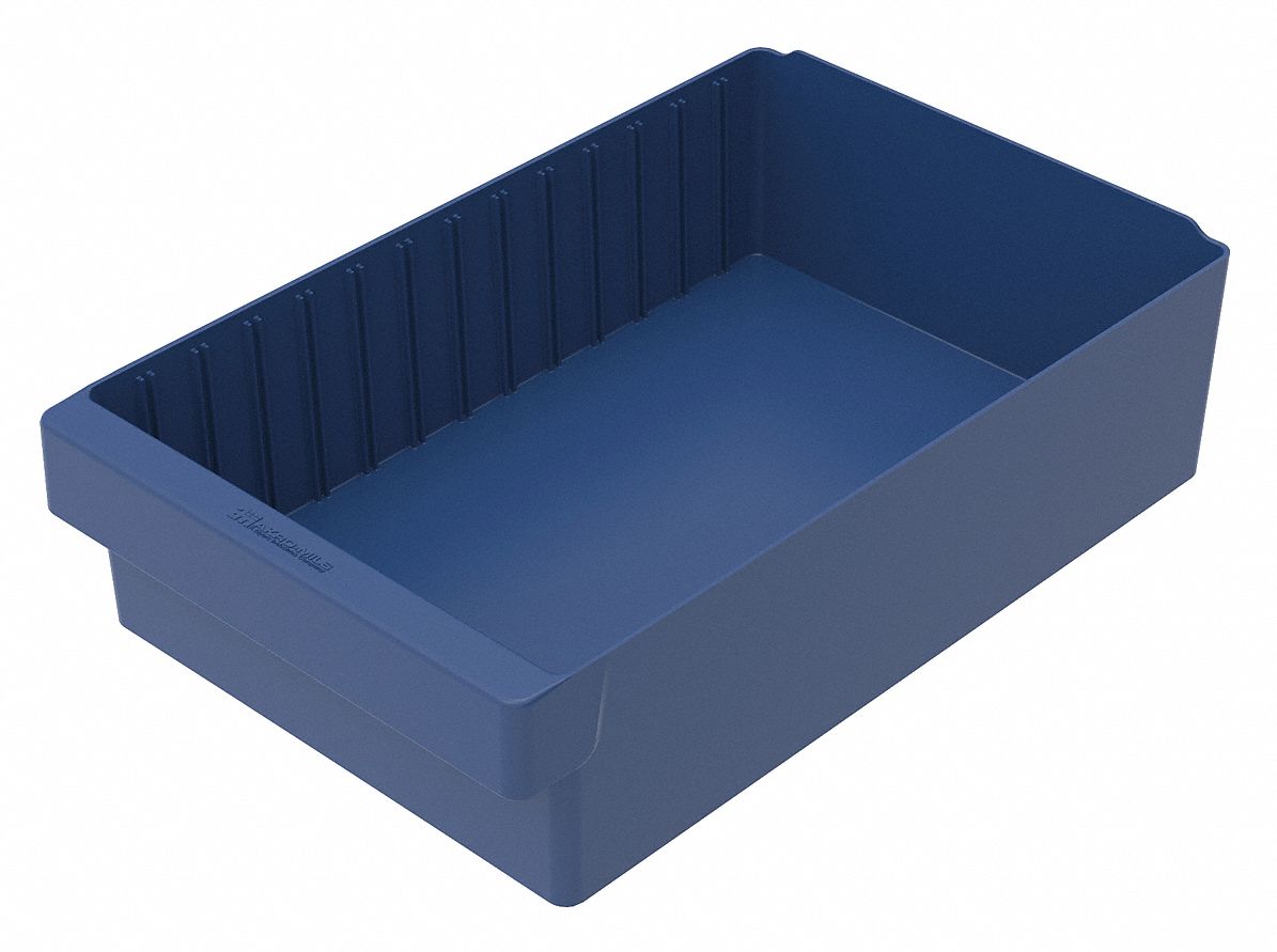 AKROMILS Drawer Bin, Blue, Polystyrene, 4 5/8 in 20XK5431118BLU