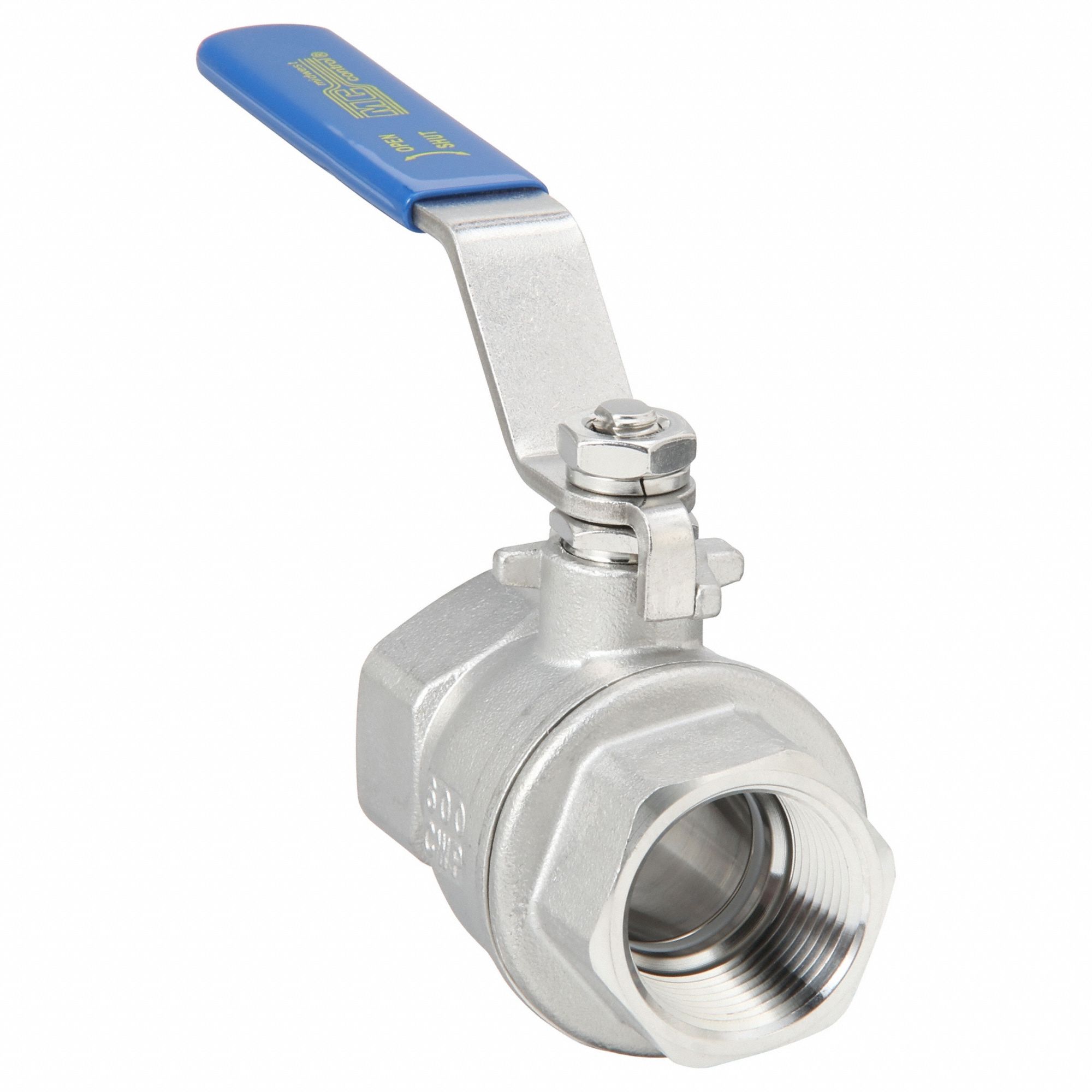 Manual Two-Way Ball Valve: 1 in, 316 Stainless Steel, Straight Valve Body, Two-Piece