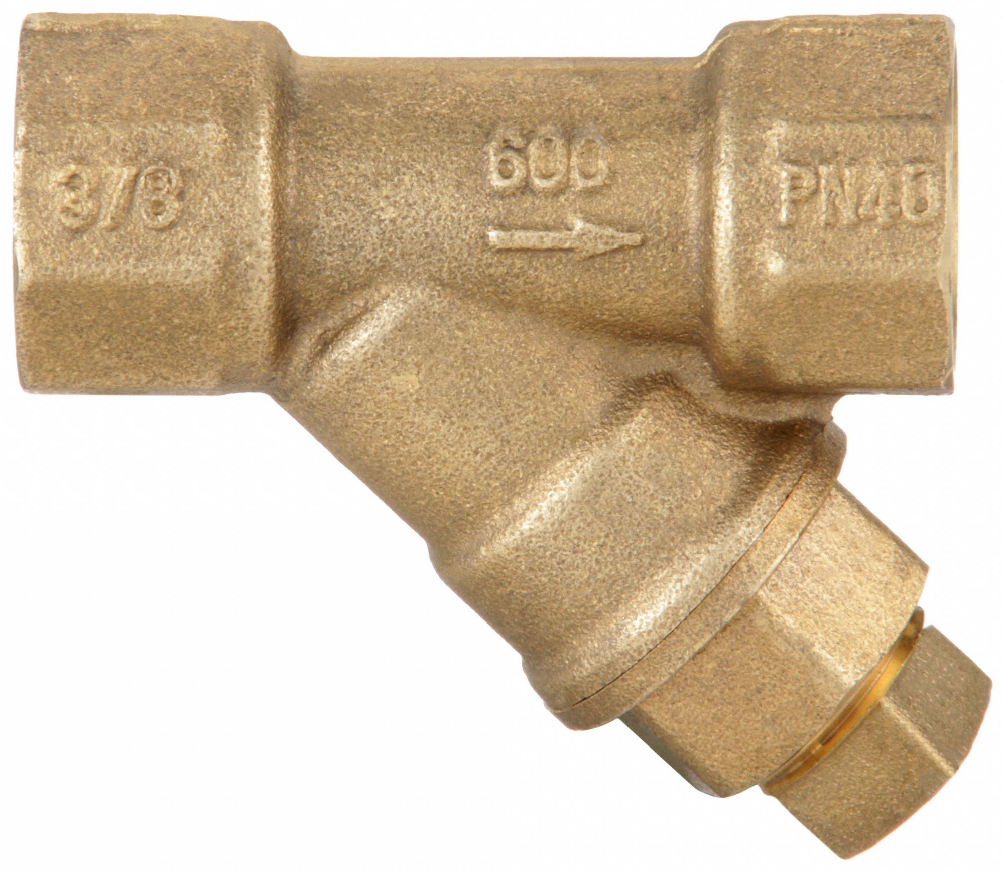 APPROVED VENDOR Y Strainer: Brass, 1/4 in, NPT, Mesh, 20 mesh, 600 psi, 1  7/8 in Ht