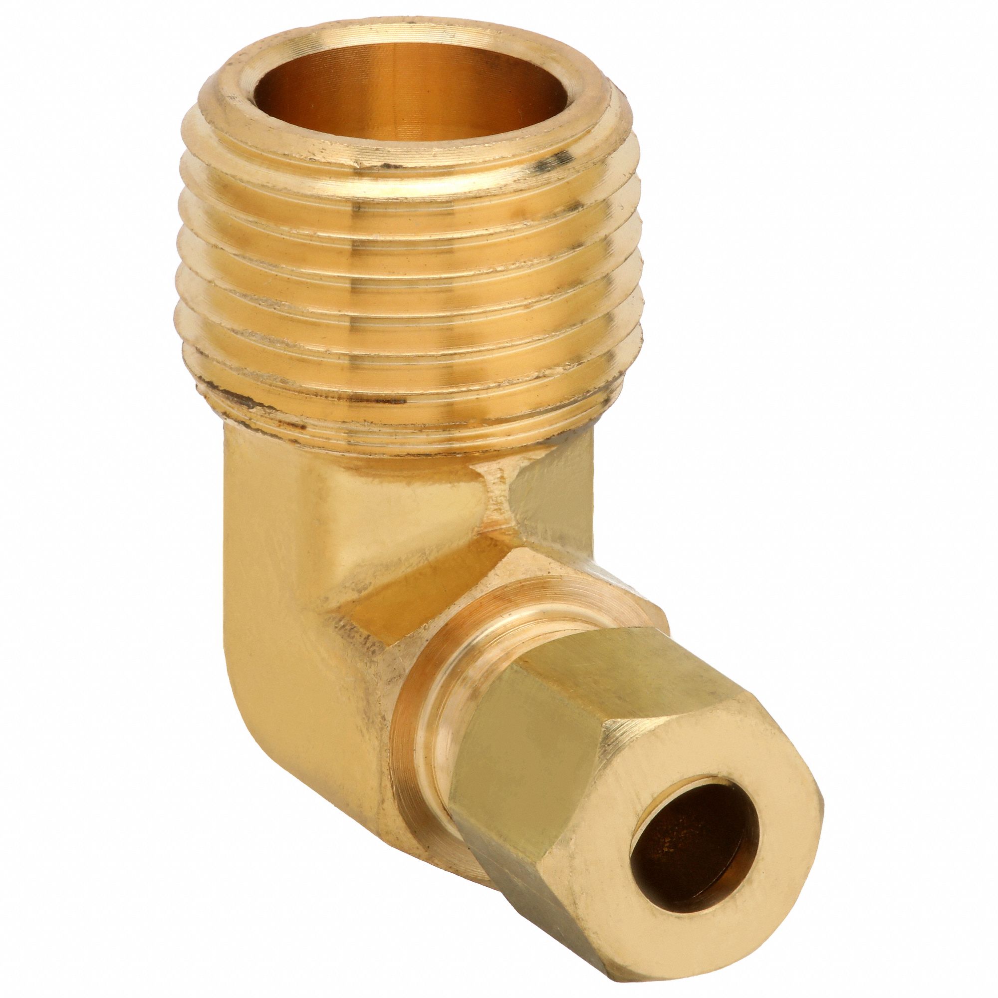 MALE ELBOW: BRASS, COMPRESSION X MNPT, ⅜ IN PIPE SIZE, FOR ¼ IN TUBE OD