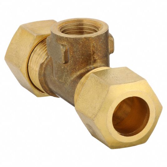 Tee compression brass