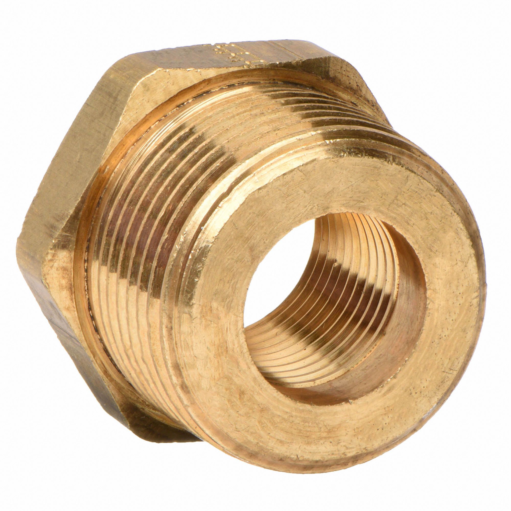 GRAINGER APPROVED Low Lead Brass Bushing, 3/4 in x 1/4 in Pipe Size, 1