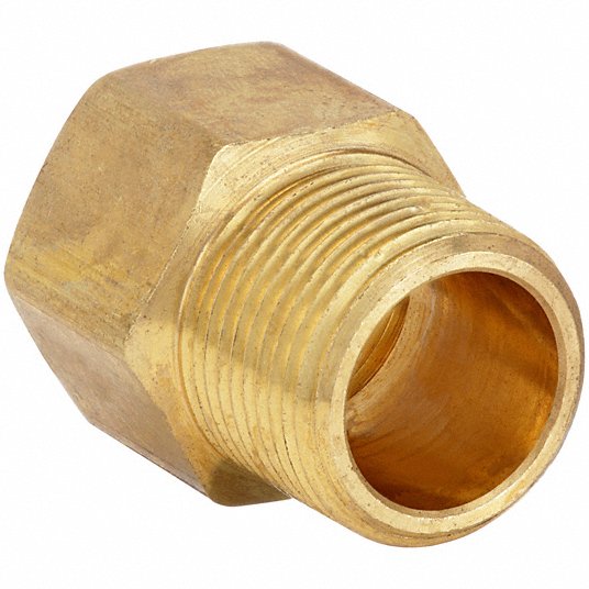 Brass, 3/4 in x 3/4 in Fitting Pipe Size, Adapter - 20XN76