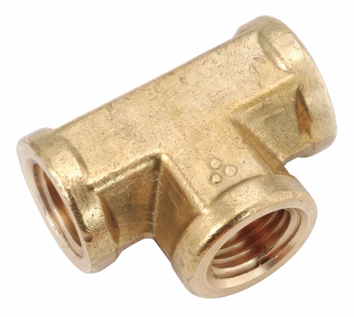 GRAINGER APPROVED Low Lead Brass Female Tee, 3/8 in Pipe Size, 1