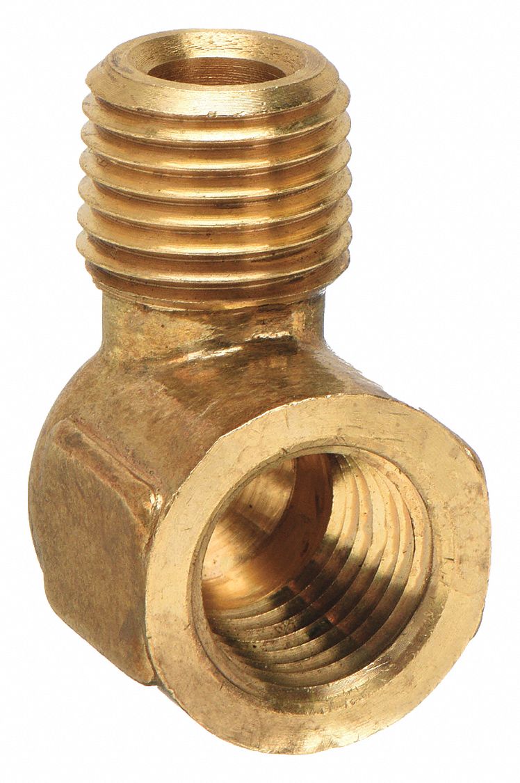 90 °  STREET ELBOW: BRASS, ⅜ IN X ⅜ IN FITTING PIPE SIZE, FEMALE NPT X MALE NPT, ELBOW