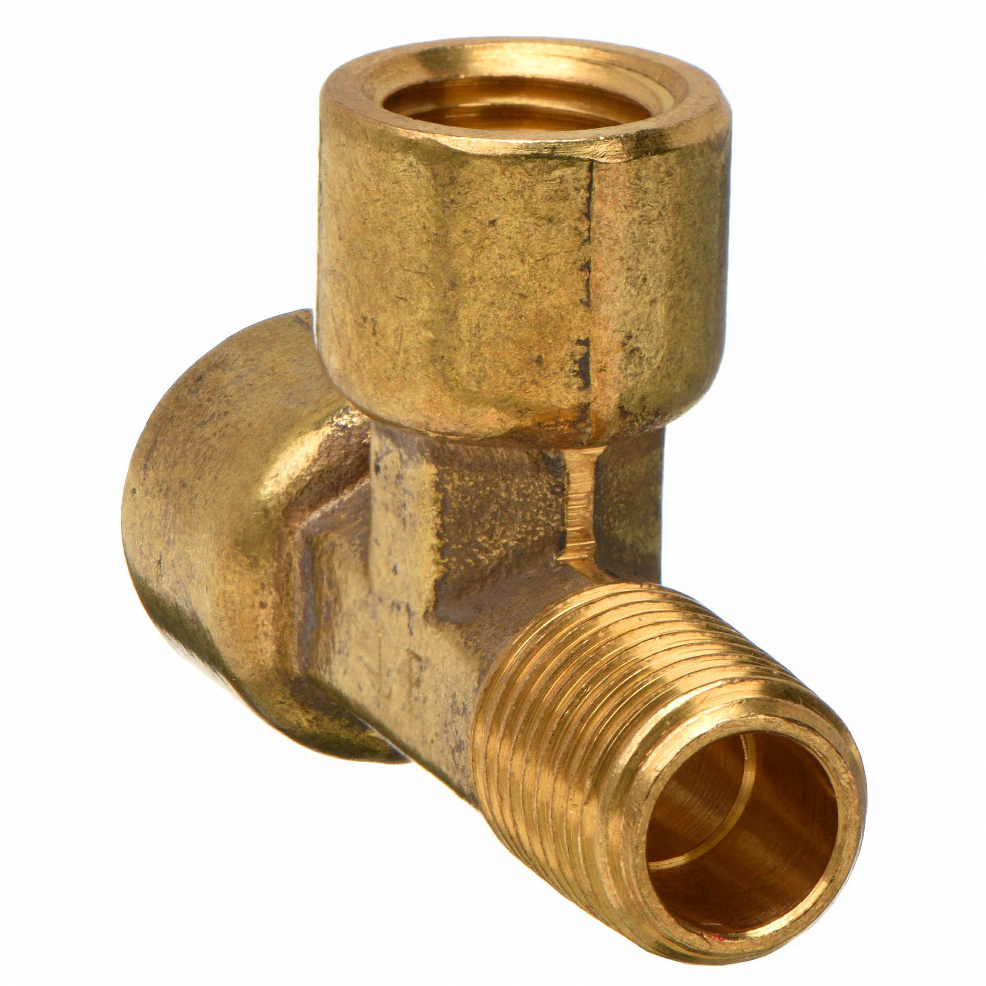 GRAINGER APPROVED Low Lead Brass Run Tee, 1/4 in Pipe Size, 1 EA