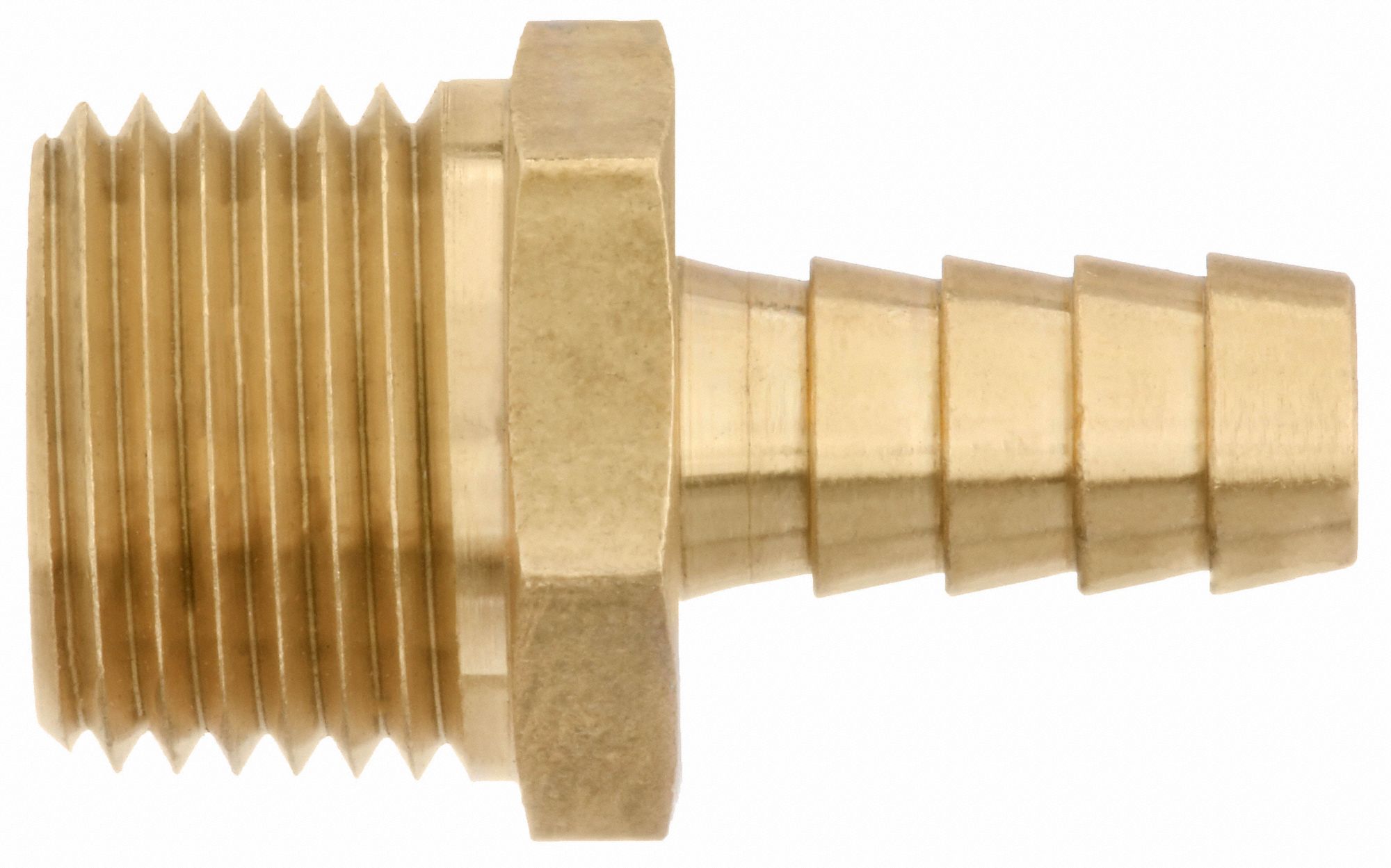 GRAINGER APPROVED Barbed Hose Fitting, Fitting Material Brass x Brass