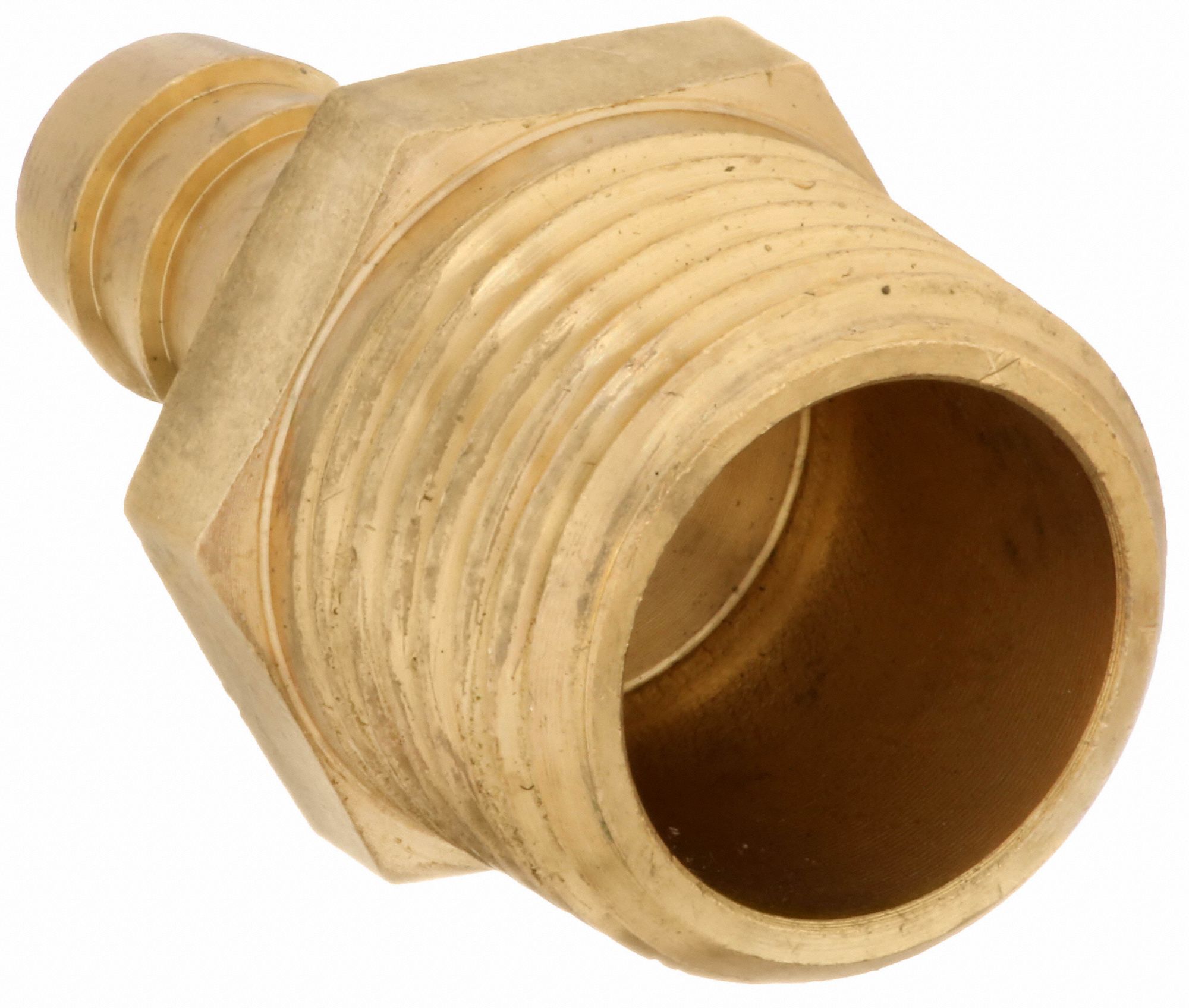 GRAINGER APPROVED Barbed Hose Fitting, Fitting Material Brass x Brass