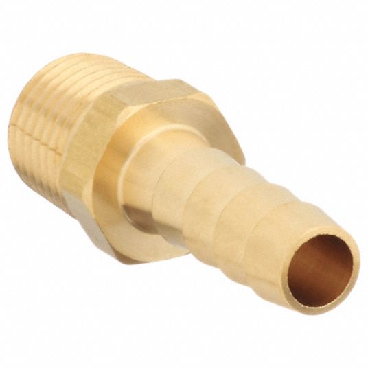 Barbed Hose Fitting: 3/4 x 3/8 ID Hose, Male Connector