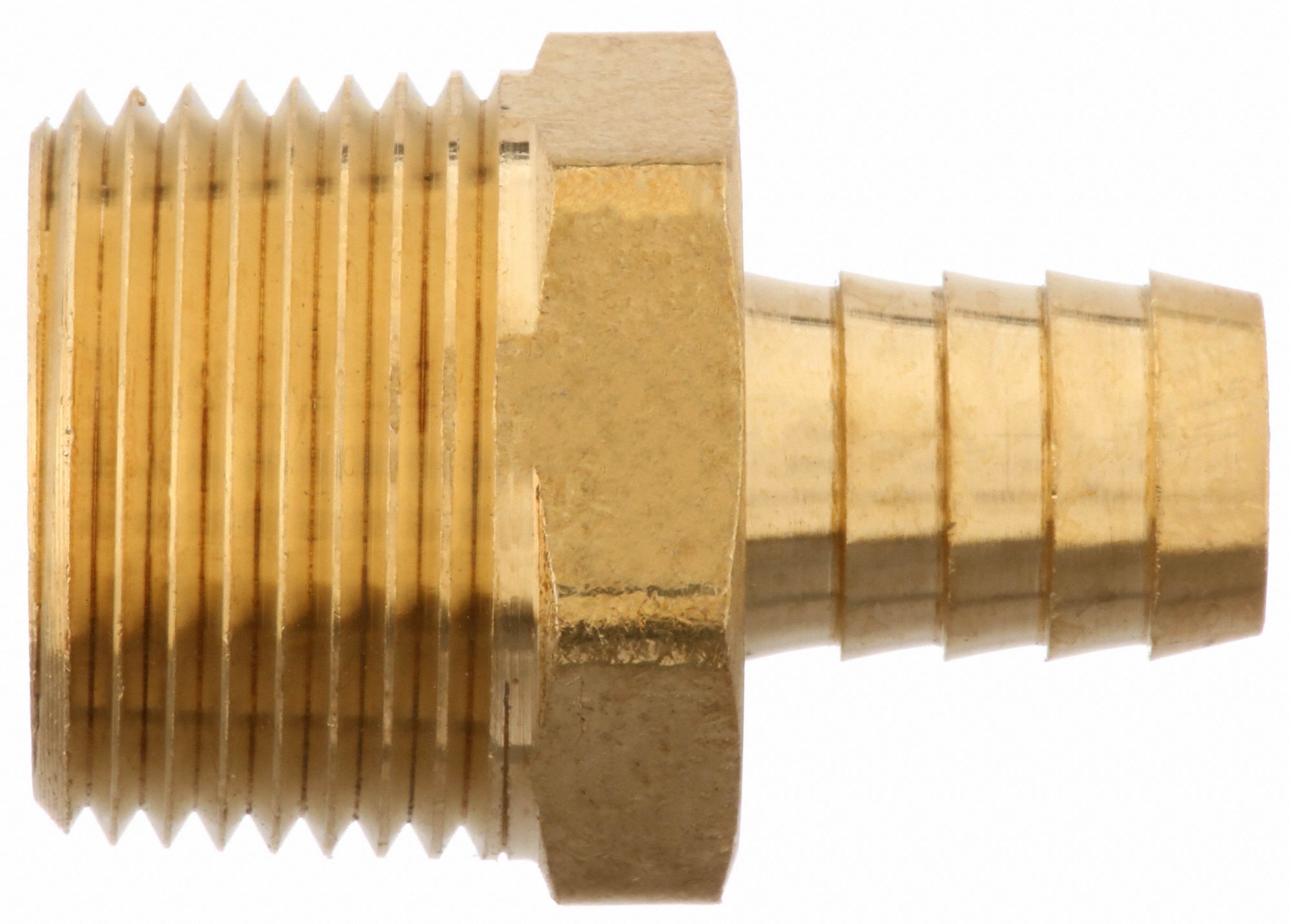 GRAINGER APPROVED Barbed Hose Fitting, Fitting Material Brass x Brass