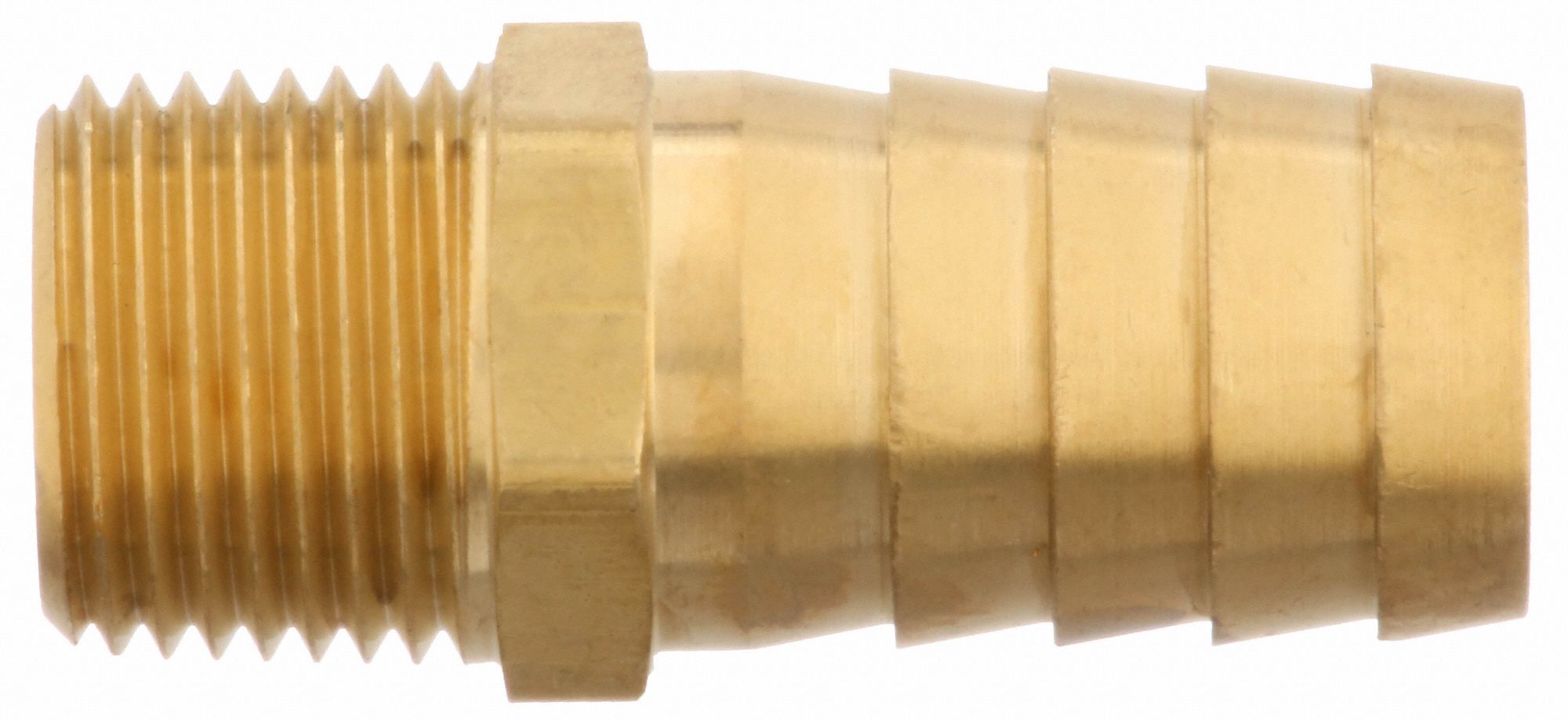 GRAINGER APPROVED Barbed Hose Fitting, Fitting Material Brass x Brass