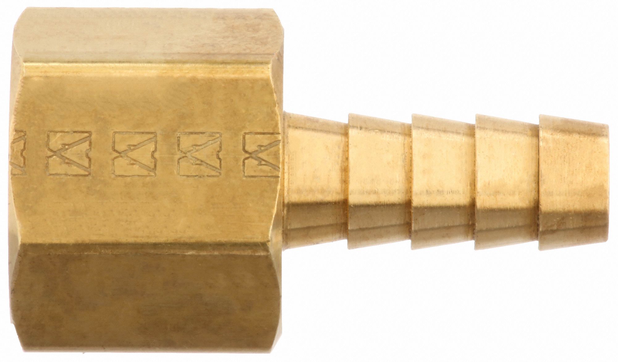 GRAINGER APPROVED Barbed Hose Fitting, Fitting Material Brass x Brass