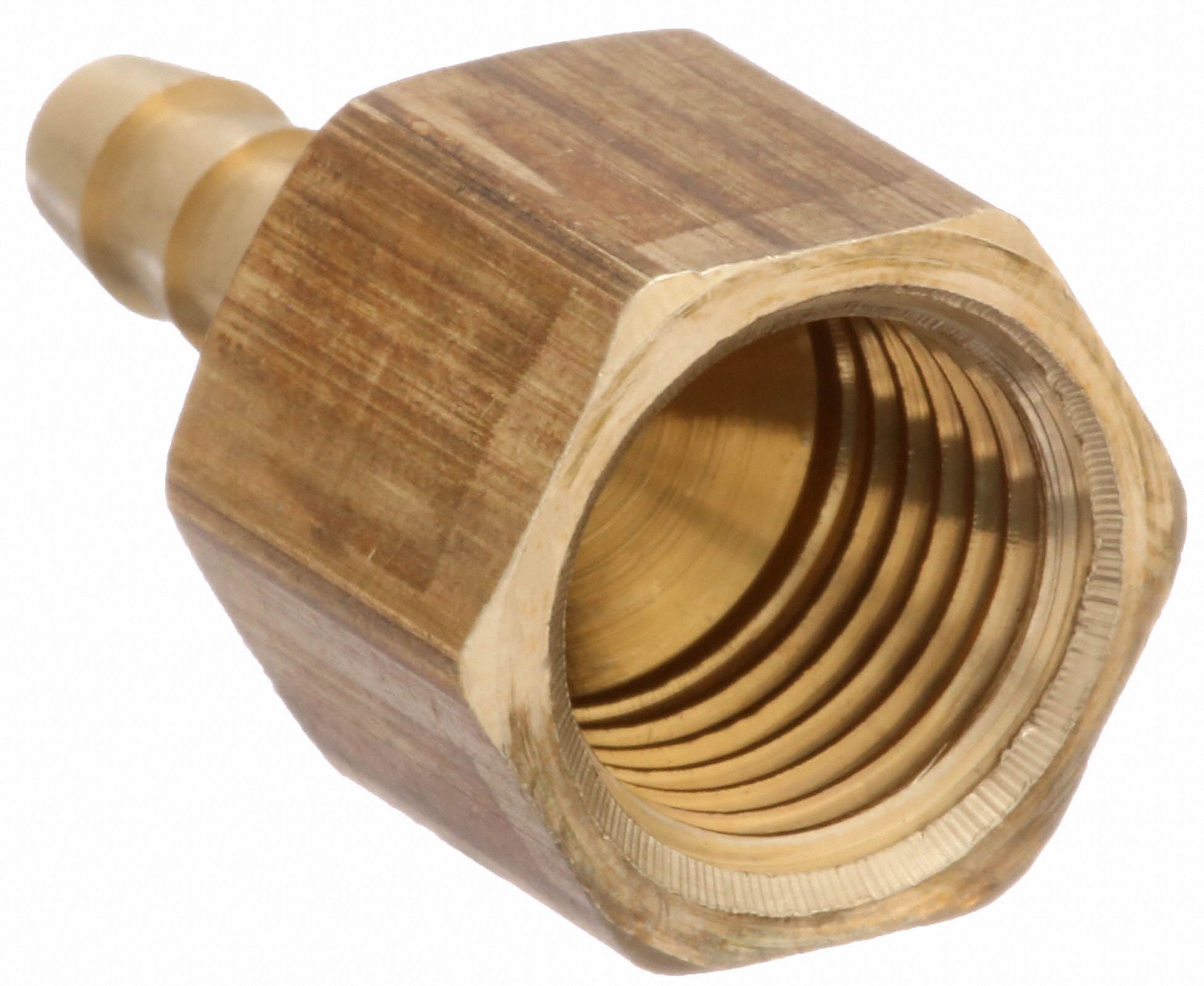GRAINGER APPROVED Barbed Hose Fitting, Fitting Material Brass x Brass