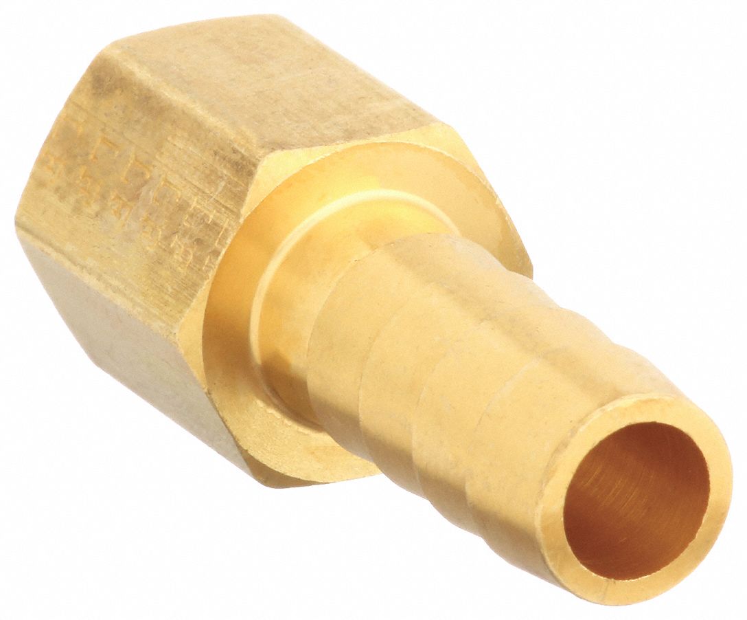 BARBED HOSE FITTING, FOR ¼ IN HOSE ID, HOSE BARB X NPT, MALE X FEMALE, HEX