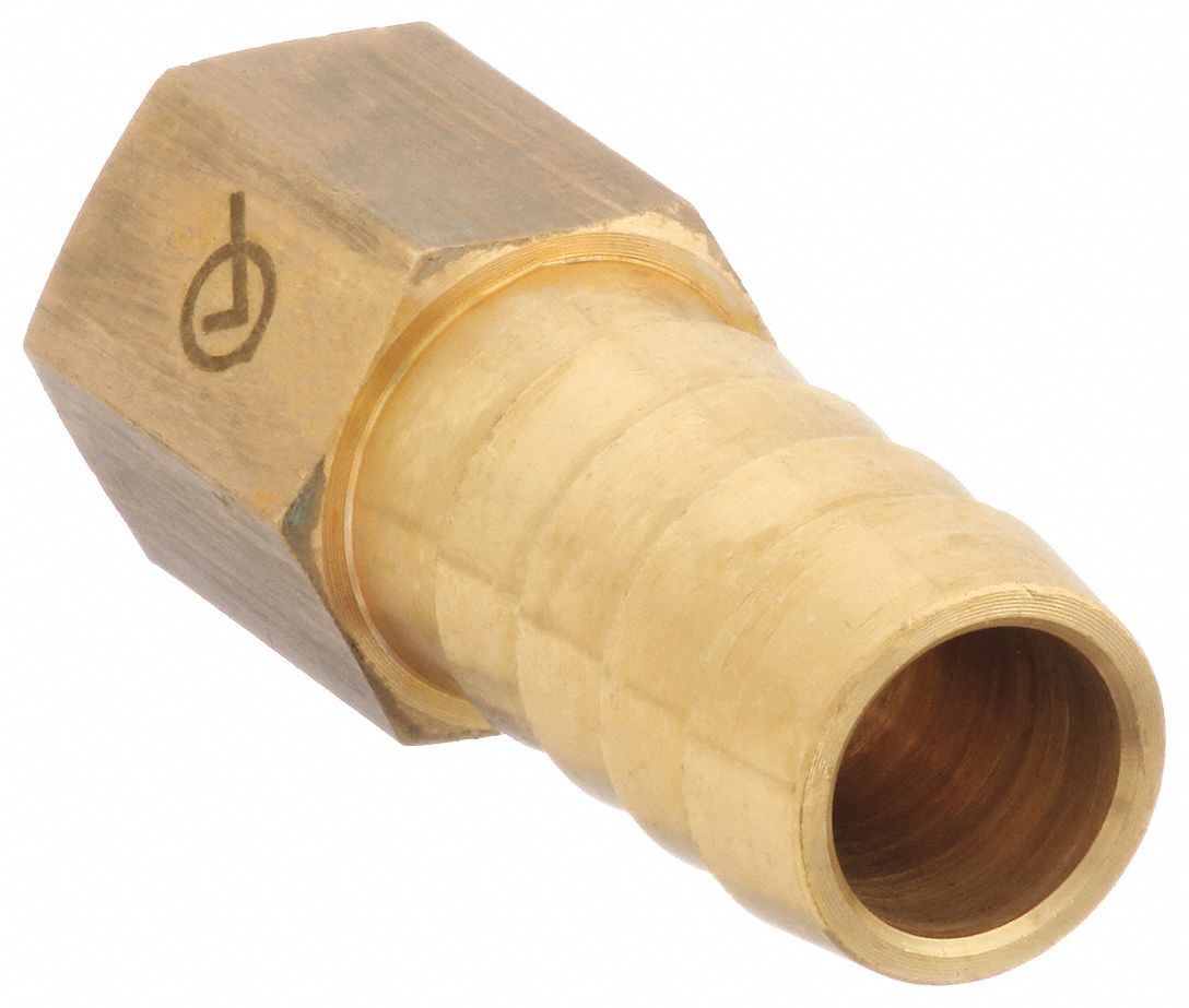 Barbed Hose Fitting: For 1/2 in Hose I.D., Hose Barb x NPT, Male x Female, Hex