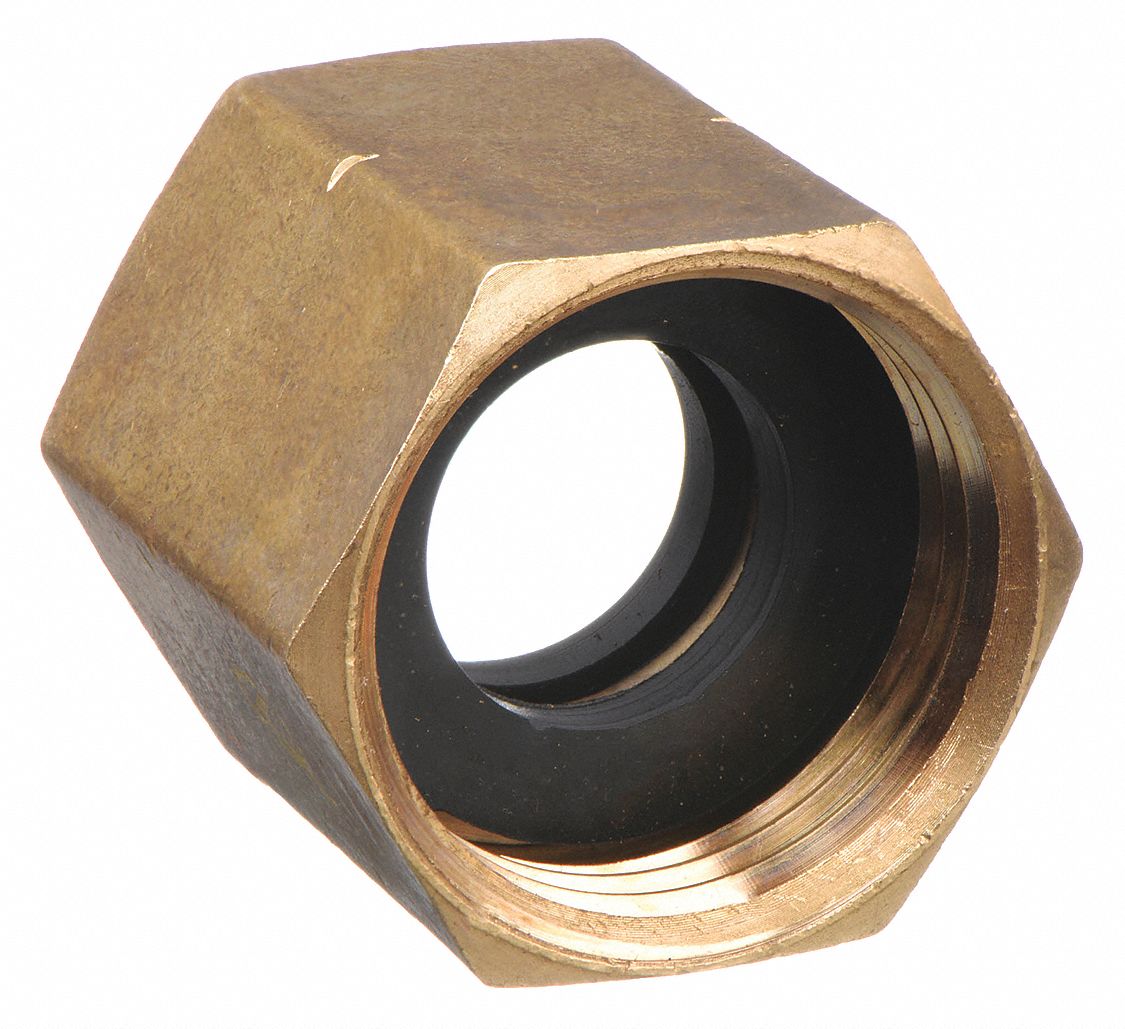 GARDEN HOSE ADAPTER, ¾ X ¾ IN FITTING, FEMALE X FEMALE, RIGID, 1⅛ IN OVERALL L, BRASS
