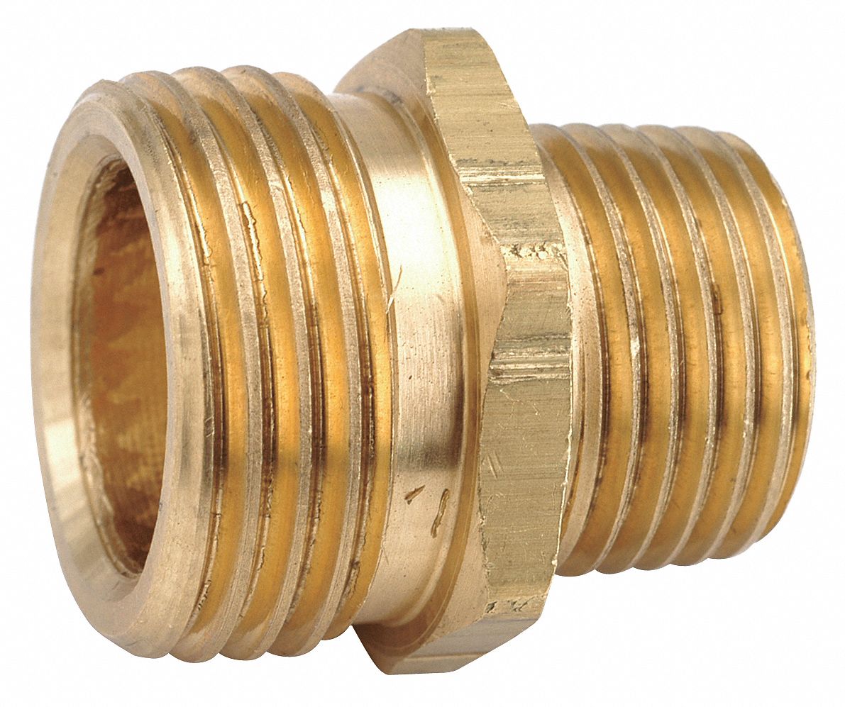 Grainger Approved Garden Hose Adapter Fitting Material Brass X Brass Fitting Size 3 4 X 1 2 xr05 1808 Grainger