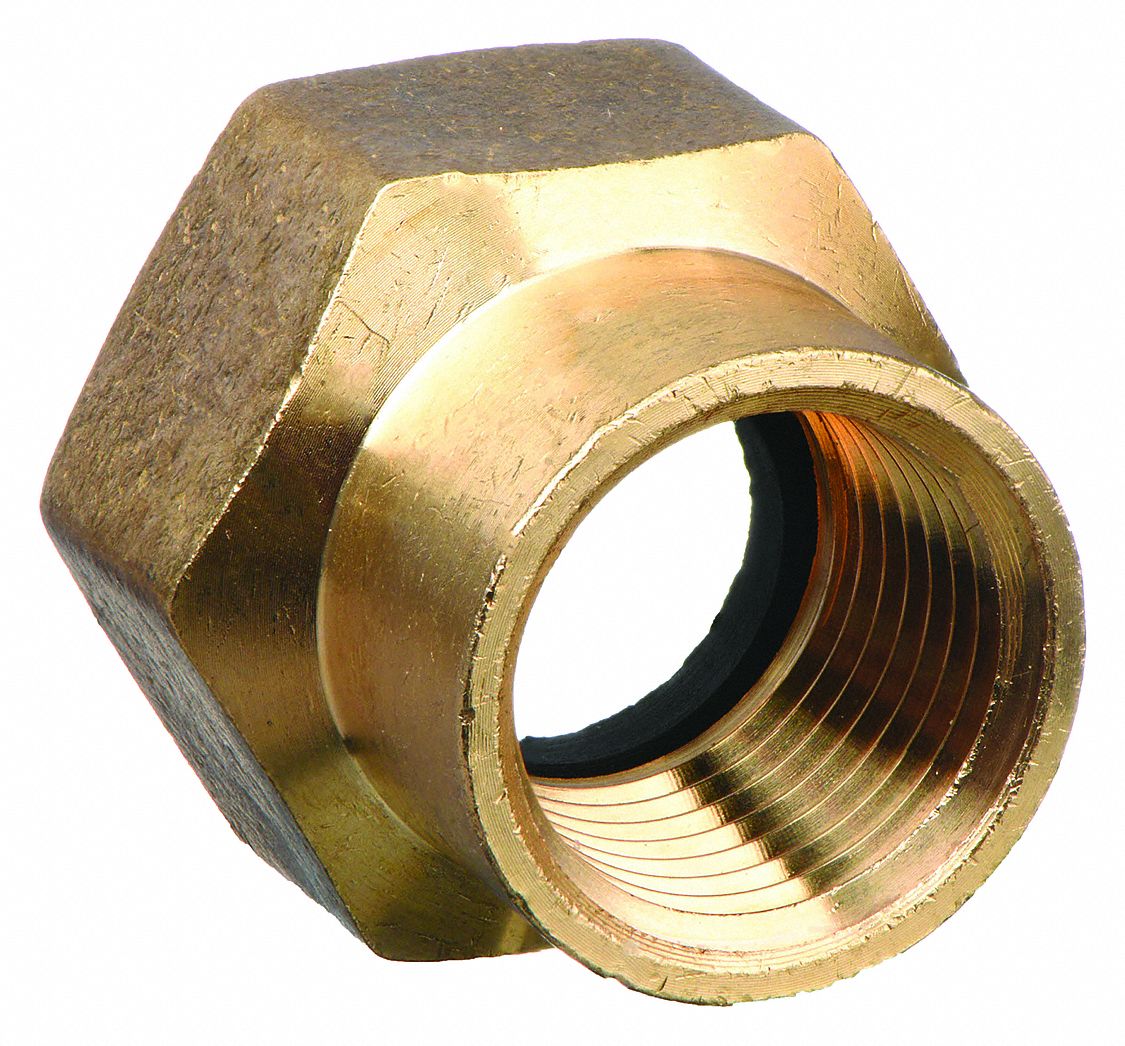 GARDEN HOSE ADAPTER, ¾ X ½ IN FITTING, FEMALE X FEMALE, RIGID, 1⅛ IN OVERALL L, BRASS