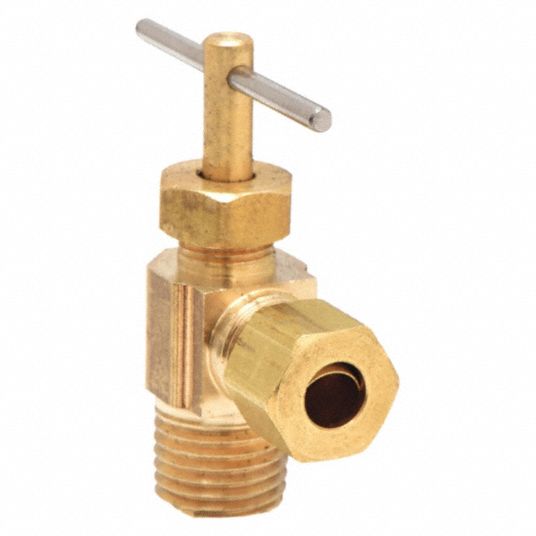 APPROVED VENDOR Needle Valve: Angled Fitting, Low Lead Brass, 1/8 in ...