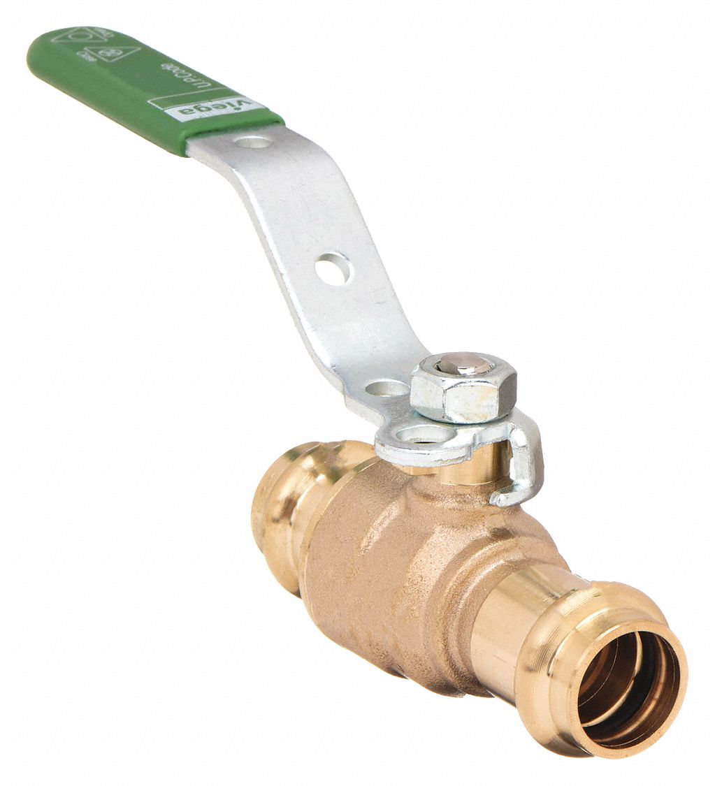 VIEGA PROPRESS Ball Valve, Zero Lead Bronze, Inline, 2-Piece, Pipe Size