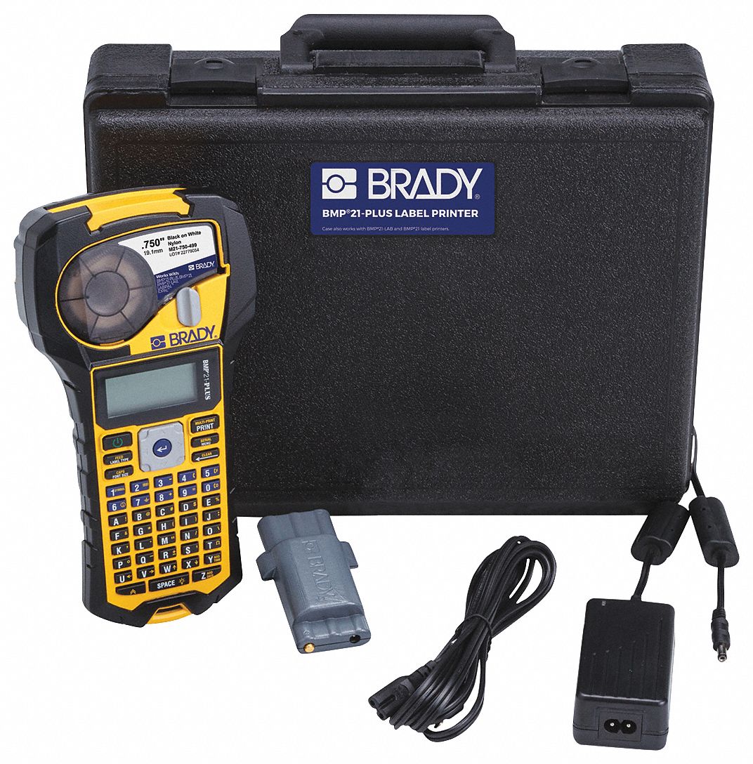 BRADY Portable Label Printer Kit, BMP21 - 20XW97|BMP21-PLUS-KIT1 - Grainger