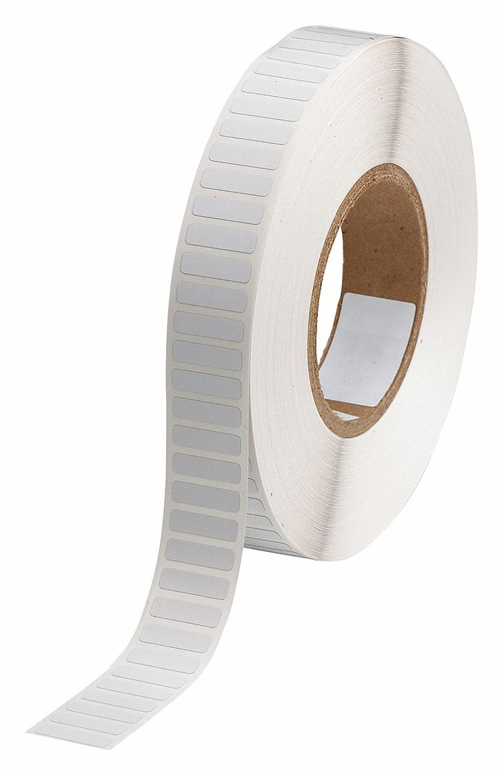 Pre-Cut Label Stock Roll: 1/4 in x 29/32 in, 1/4 in, Polyimide, White (Matte), -94°F to 572°F