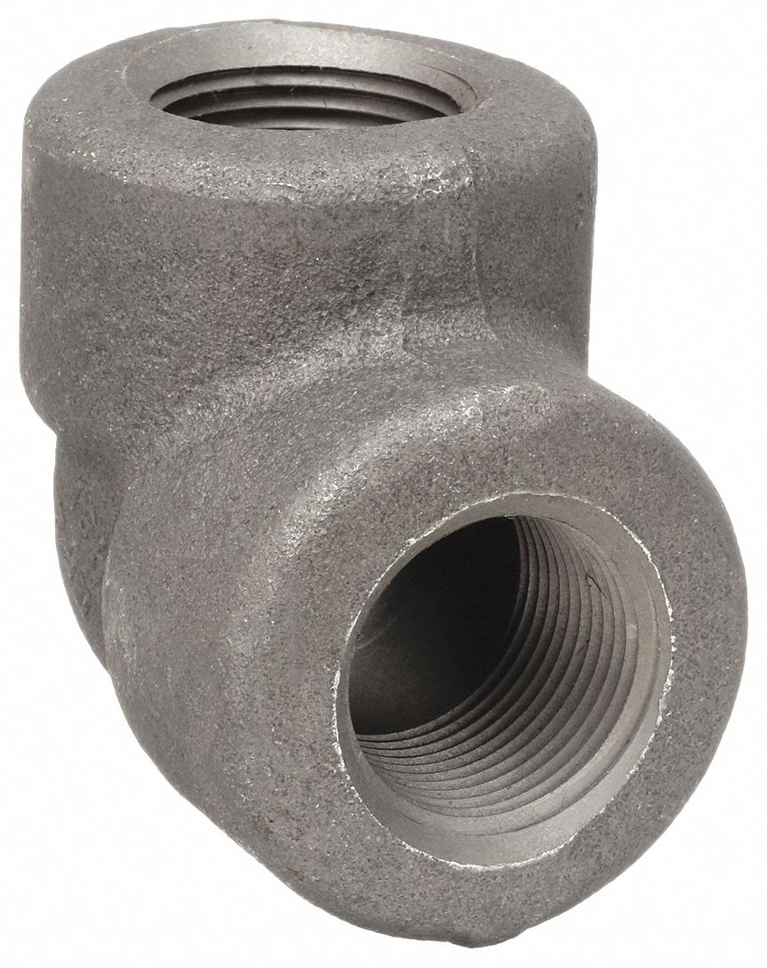 90° Elbow: Low Temp Steel, 1 in x 1 in Fitting Pipe Size, Female NPT x Female NPT, Class 3000